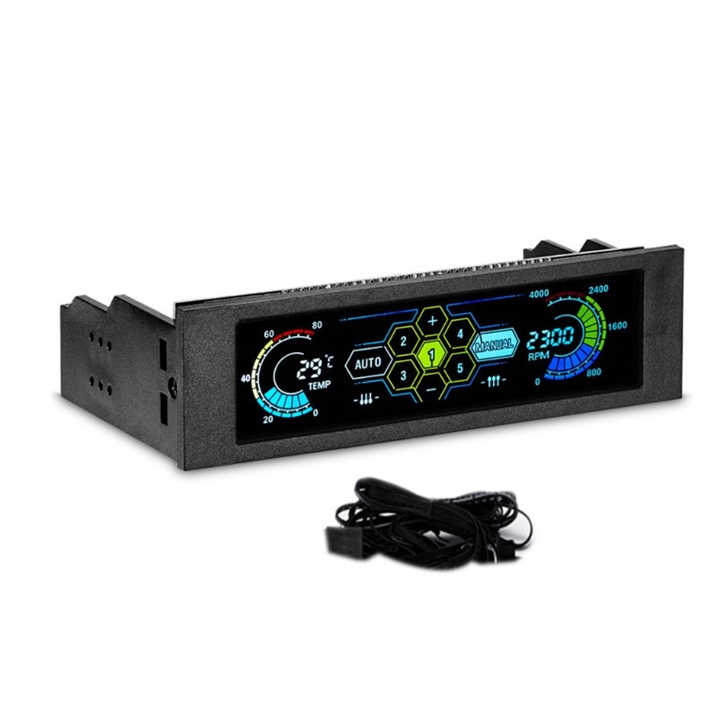 5 Fans Speed Controller LCD Wind Power Graphics Card CPU PC for Case for Touch C