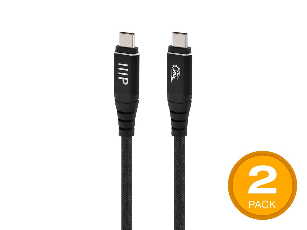 Monoprice USB4 40Gbps Cable - 240W EPR, 8K HDR, USB-IF Certified, Braided,