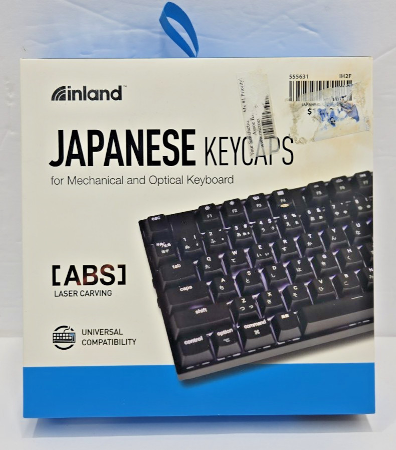 Inland Japanese Keycaps 112 Key JIS Black ABS OEM Mechanical Keyboard New