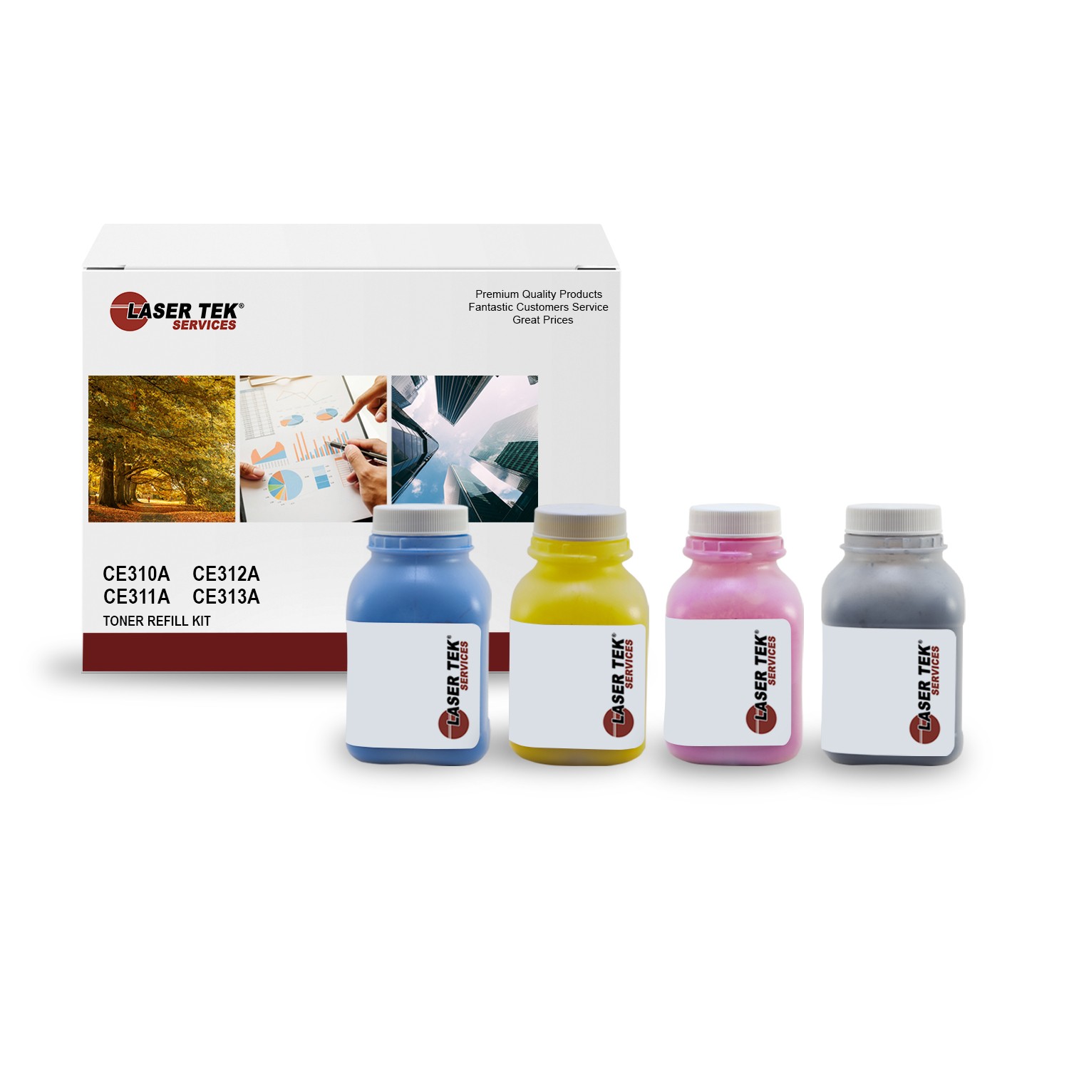 4Pk LTS 126A CMYK Toner Refill Kit Compatible for HP LJ CP1020 CP1025NW
