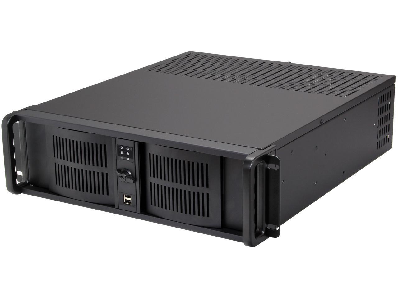 iStarUSA D-300-FS Black Aluminum / Steel 3U Rackmount Compact Stylish Front-moun