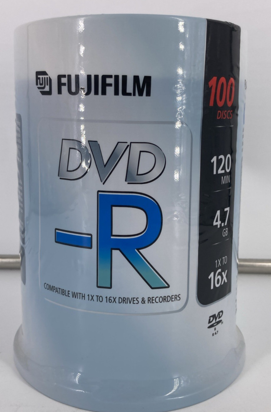 FUJIFILM DVD-R 120 MIN 4.7 GB 1x to 16x, 100 PACK SPINDLE,BRAND NEW SEALED