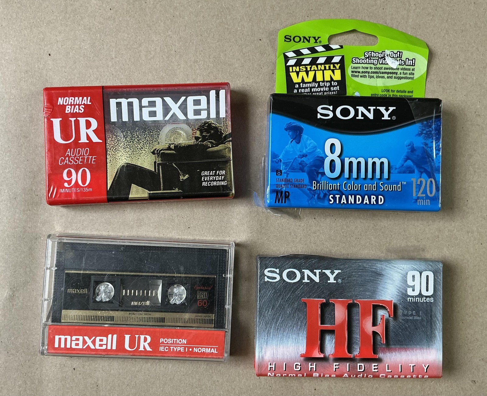 Maxell Cassette Tapes Lot 4 UR Audio Recordable Blank 60 90 Min Mixed Lengths