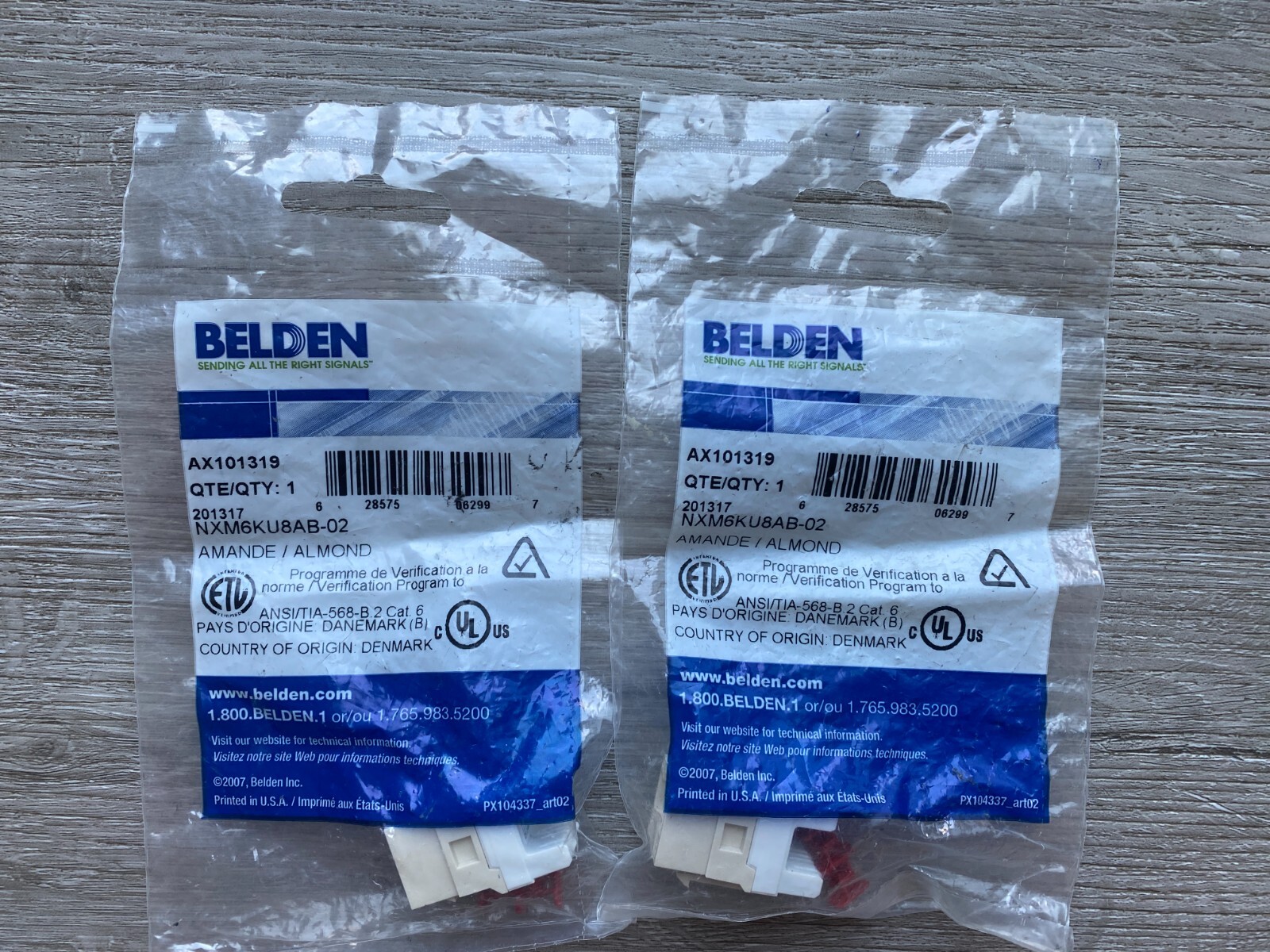 BELDEN AX101309 NXM6KU8AB-02, Almond -- Lot of 2