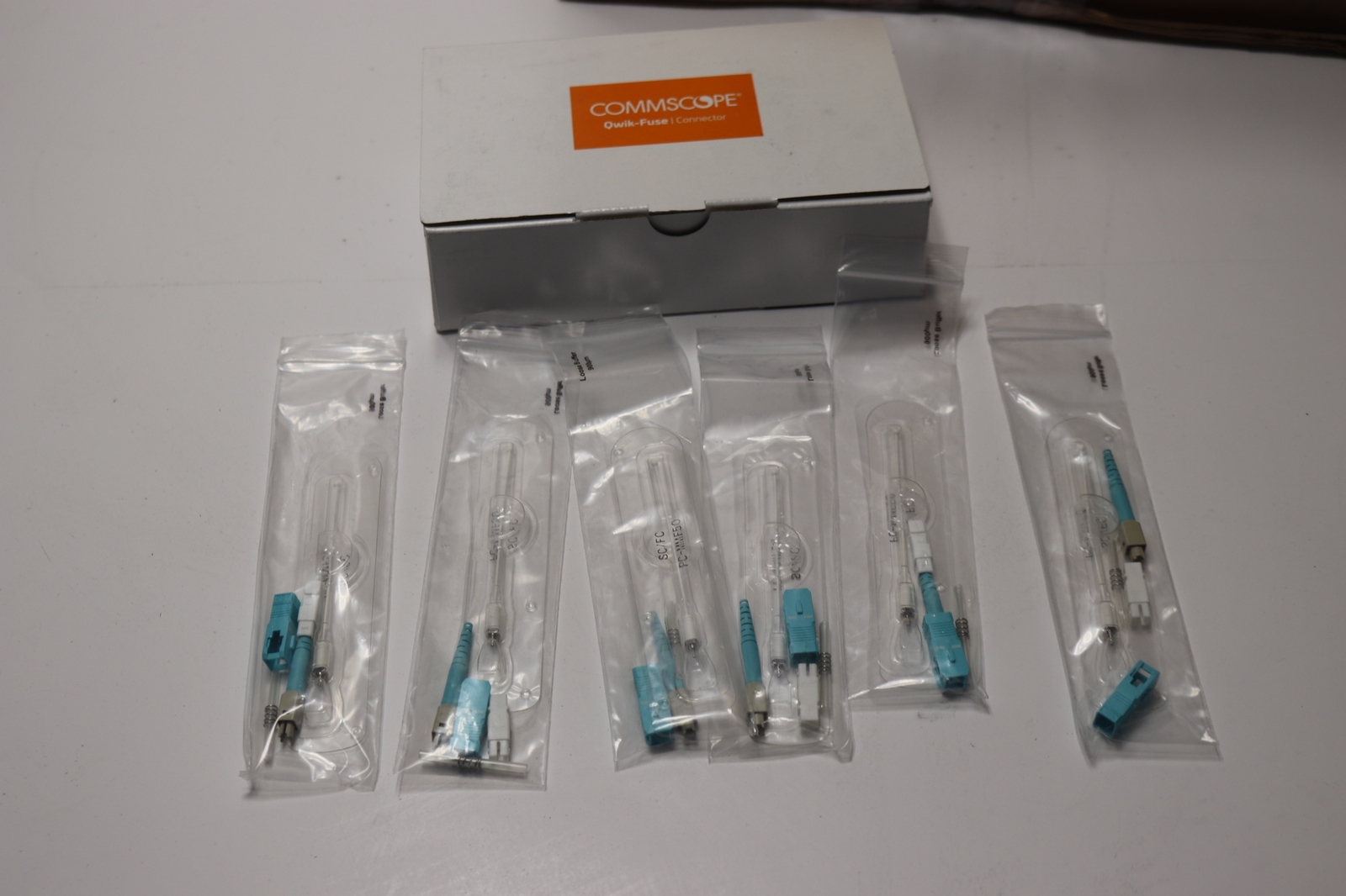 6x Pack Commscope OM3 OM4 Multimode Fiber Optic Qwik-Fuse Splice-On Connectors