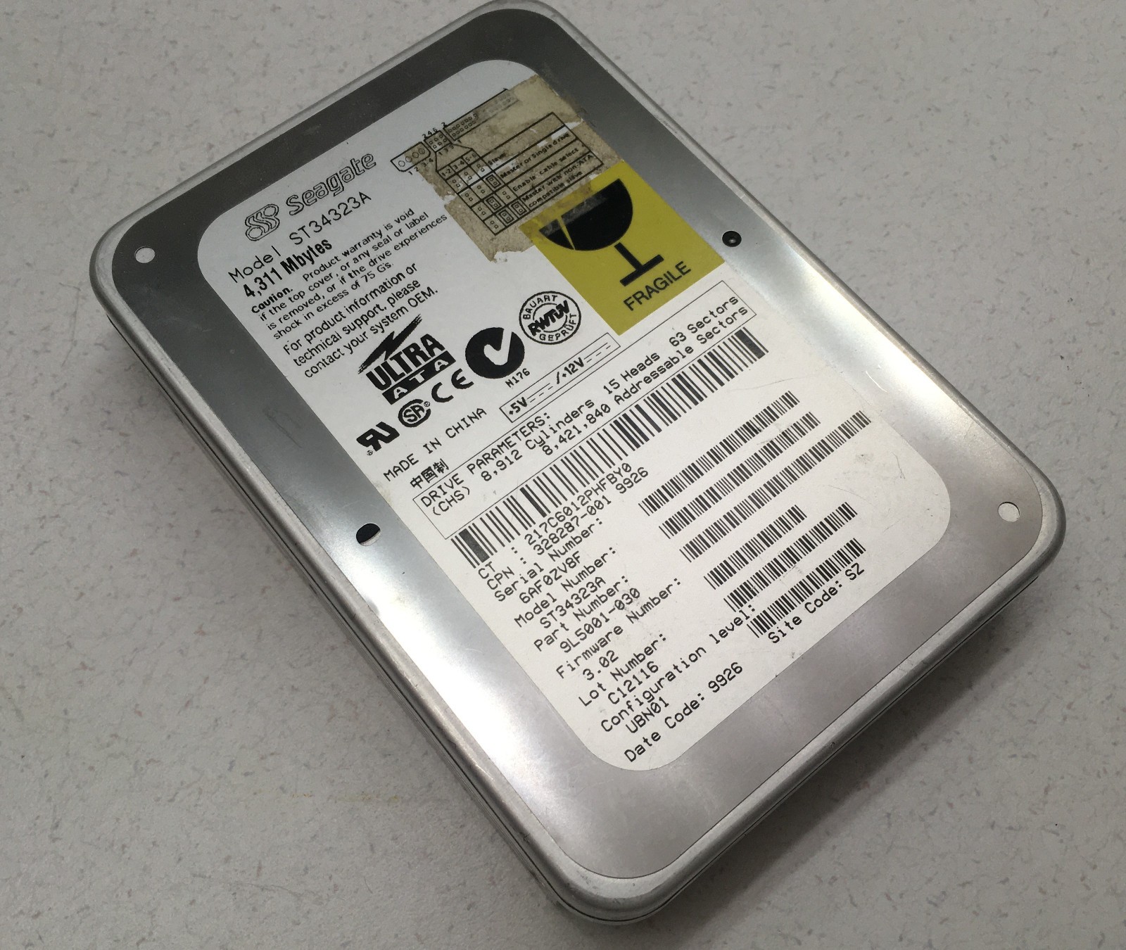 Seagate 9L5001-004 Ultra ATA 4.3GB 4500RPM 3.5" ST34323A IDE HDD Hard Disk Drive