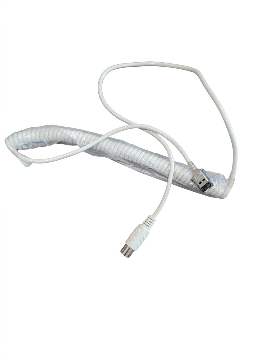 IBM  Compatible Model M Keyboard Cable SDL to AT Connector Coiled  6'