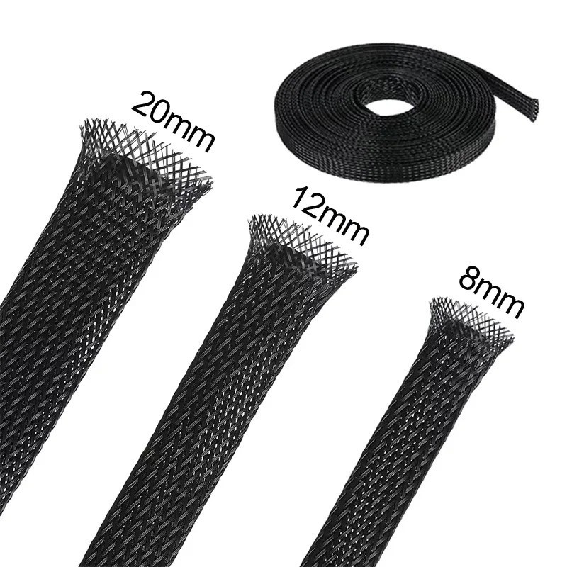 3m PET Braided Cable Sleeve: Expandable Wire Mesh Sleeve for Cable Management