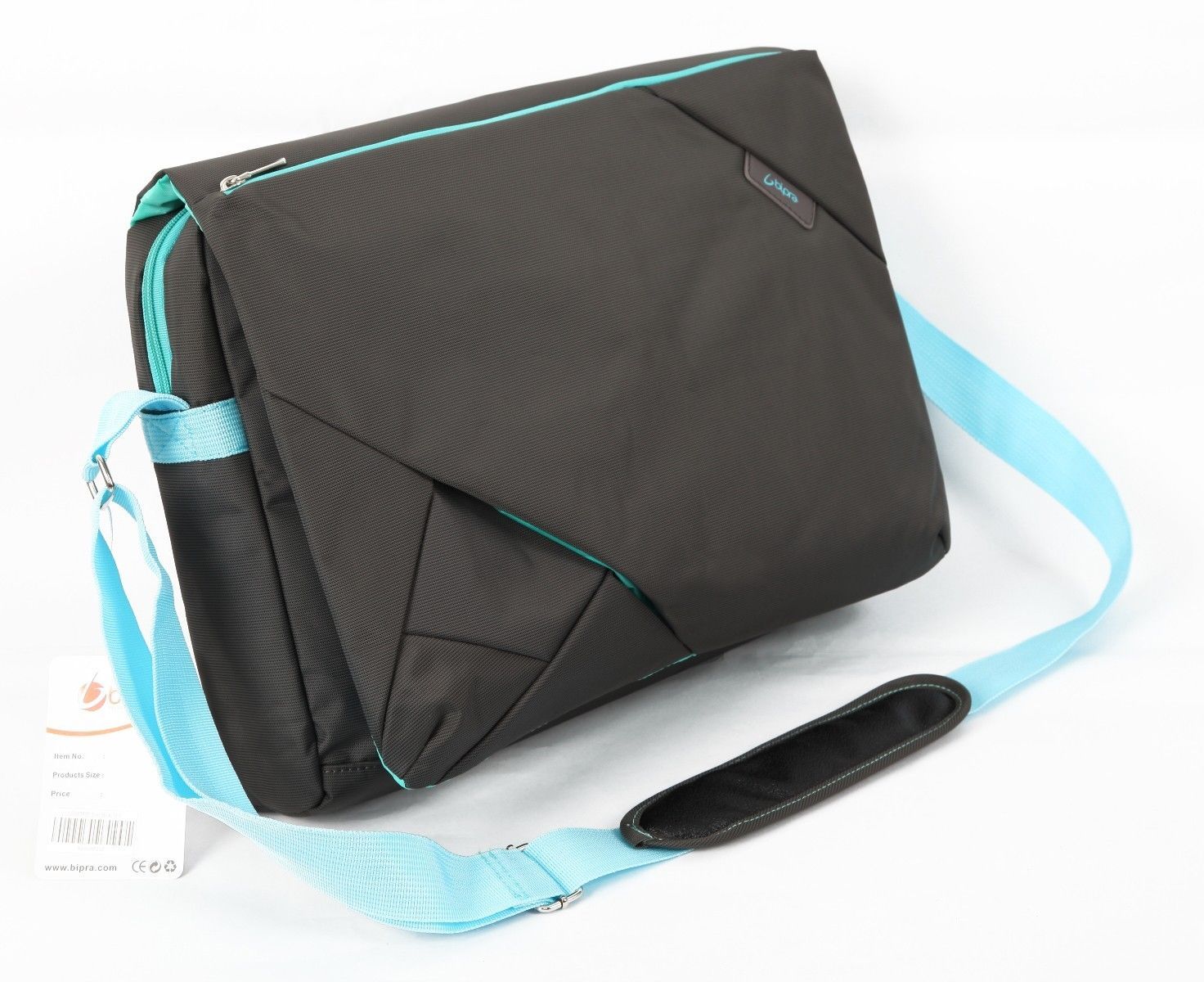 Bipra 15.6 Inch Laptop Messenger Bag Grey/blue Design