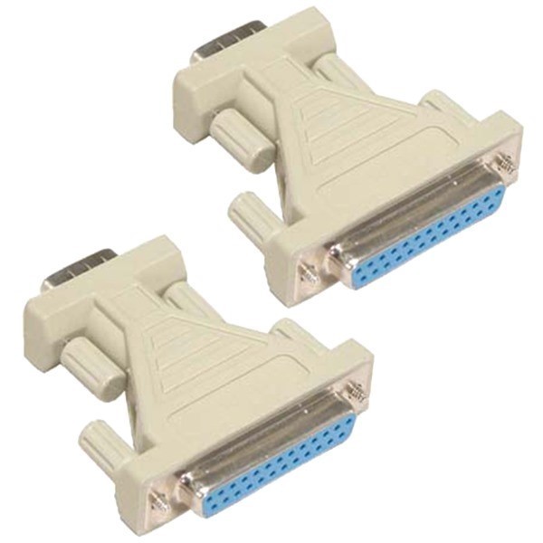 2 Pcs DB9 9Pin Male to DB25 25Pin Female Port Serial RS232 Adapter Converter
