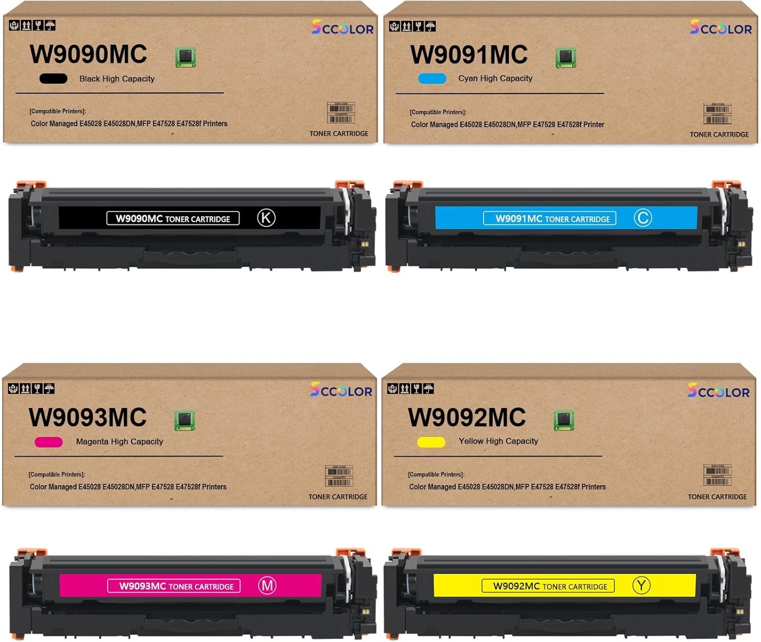 NEW Compatible W9090MC W9091MC W9092MC W9093MC Toner Cartridge HP E45028 E47528