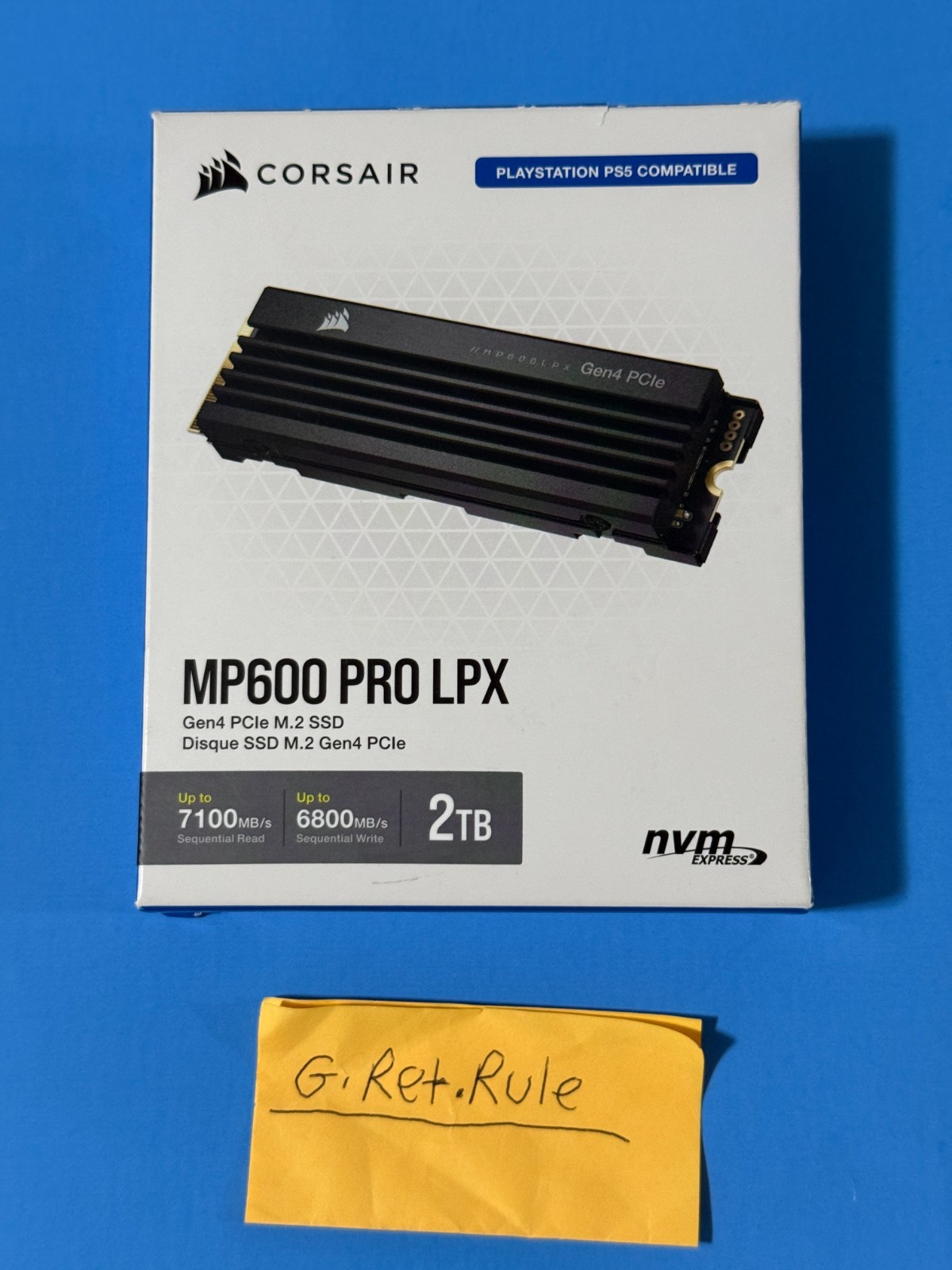 CORSAIR MP600 PRO LPX 2TB PCIe Gen4 x4 NVMe 1.4 M.2 SSD Heatsink PS5