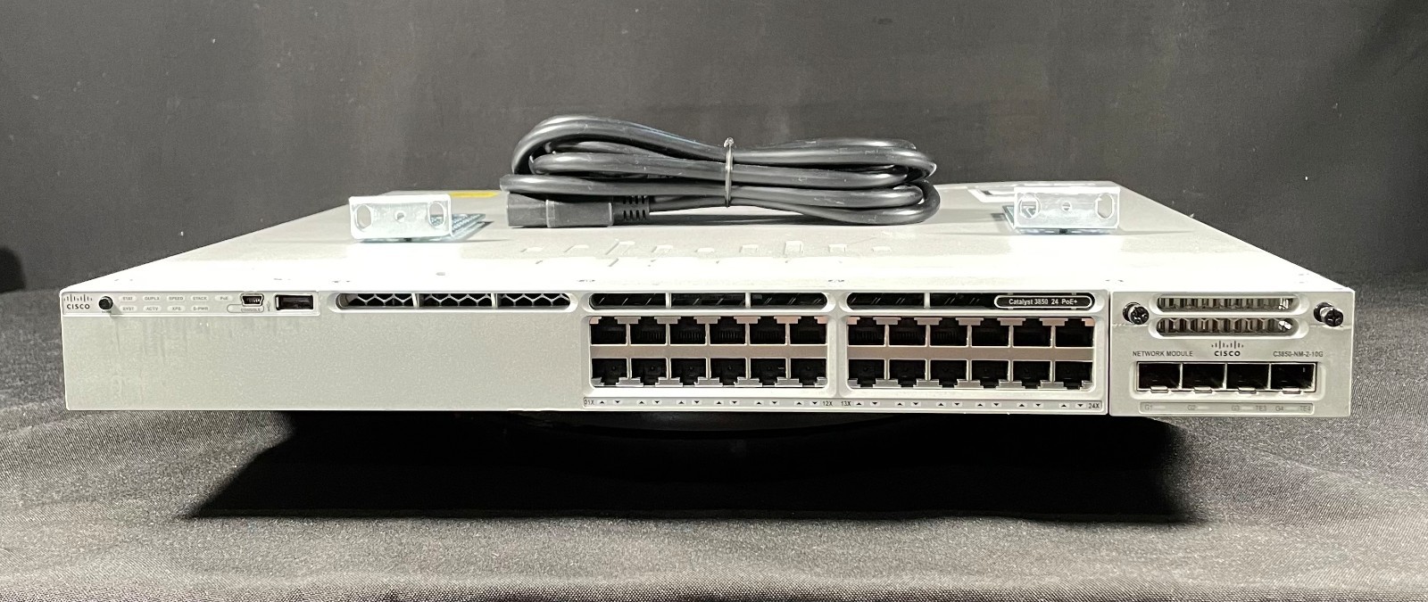Cisco C3850 WS-C3850-24T-E 24Port Gigabit Switch w/C3850-NM-2-10G-Fast Shipping