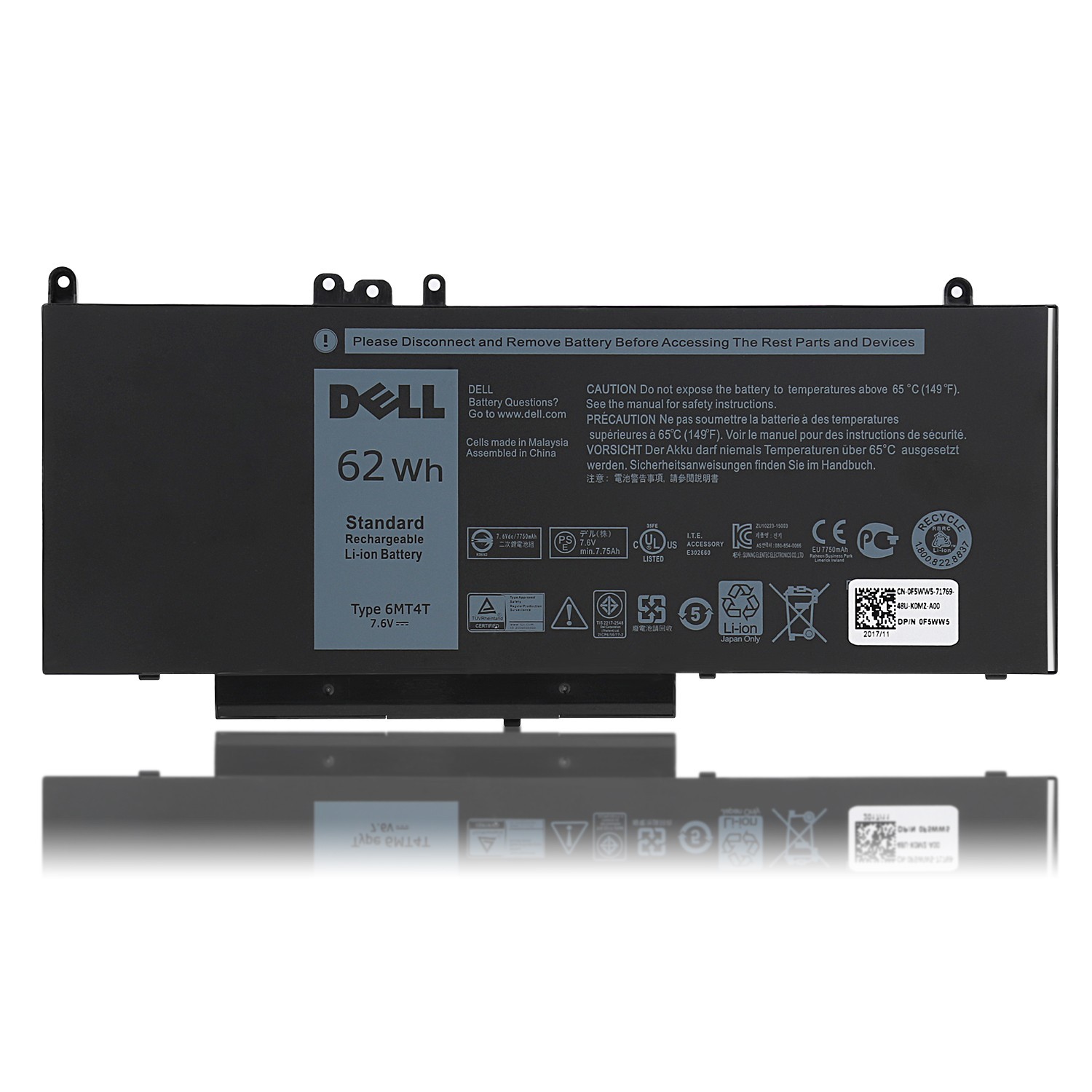 Genuine 6MT4T Battery 62Wh For Dell Latitude E5450 E5470 E5570 K3JK9 7V69Y R9XM9