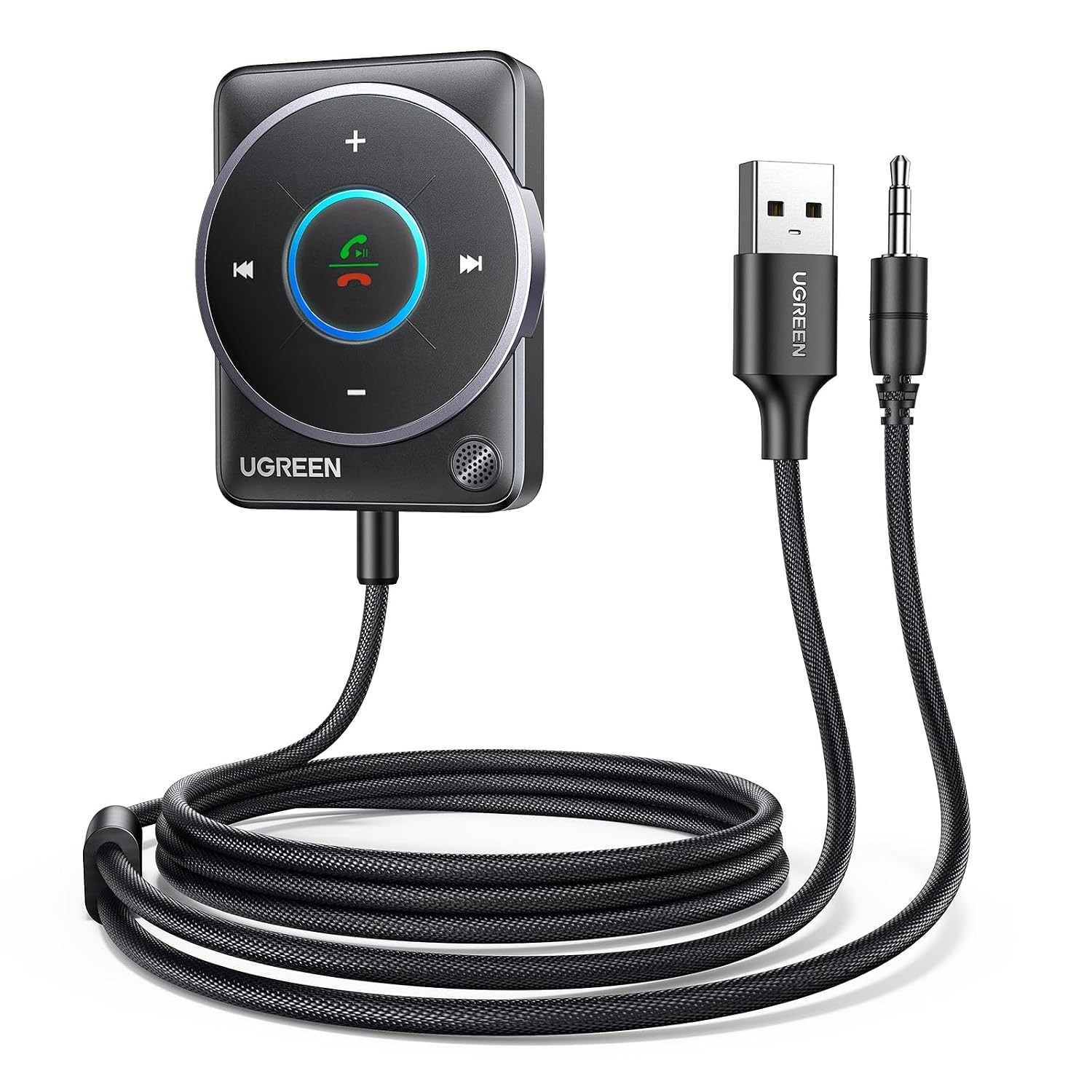 UGREEN Bluetooth 5.4 Aux Car Adapter, [Enhanced Connection & Noise Cancellation]
