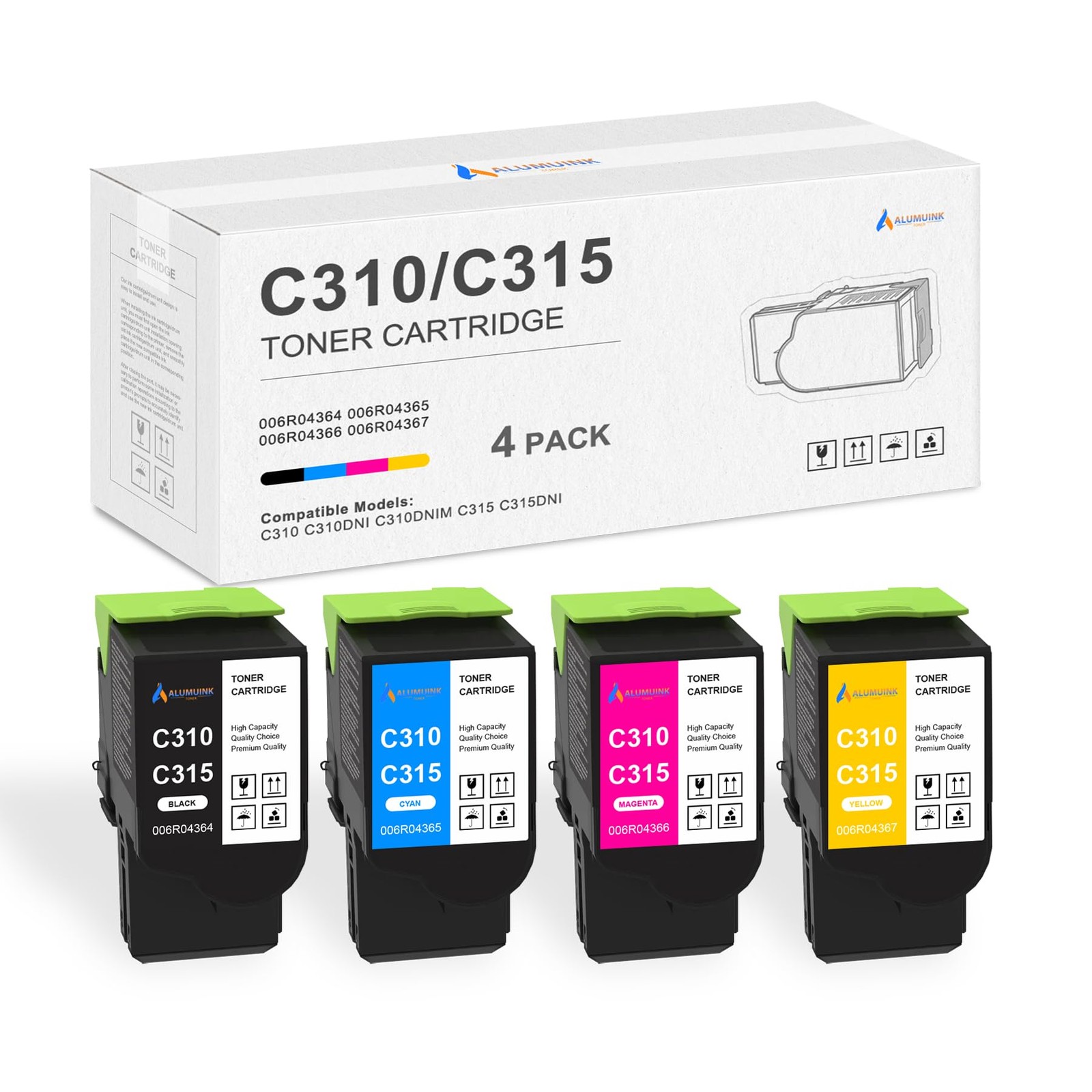 C310 C315 Toner Cartridge High Yield Set : Black Cyan Magenta Yellow