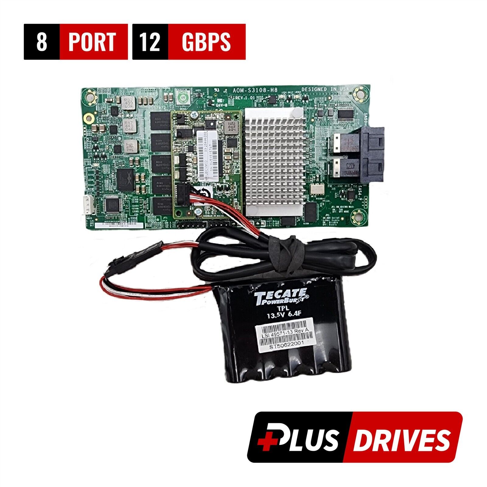 Supermicro 8 Port 12Gbps SAS 3 RAID 2GB Cache RAID 5 6 Mezz Card w/ BBU