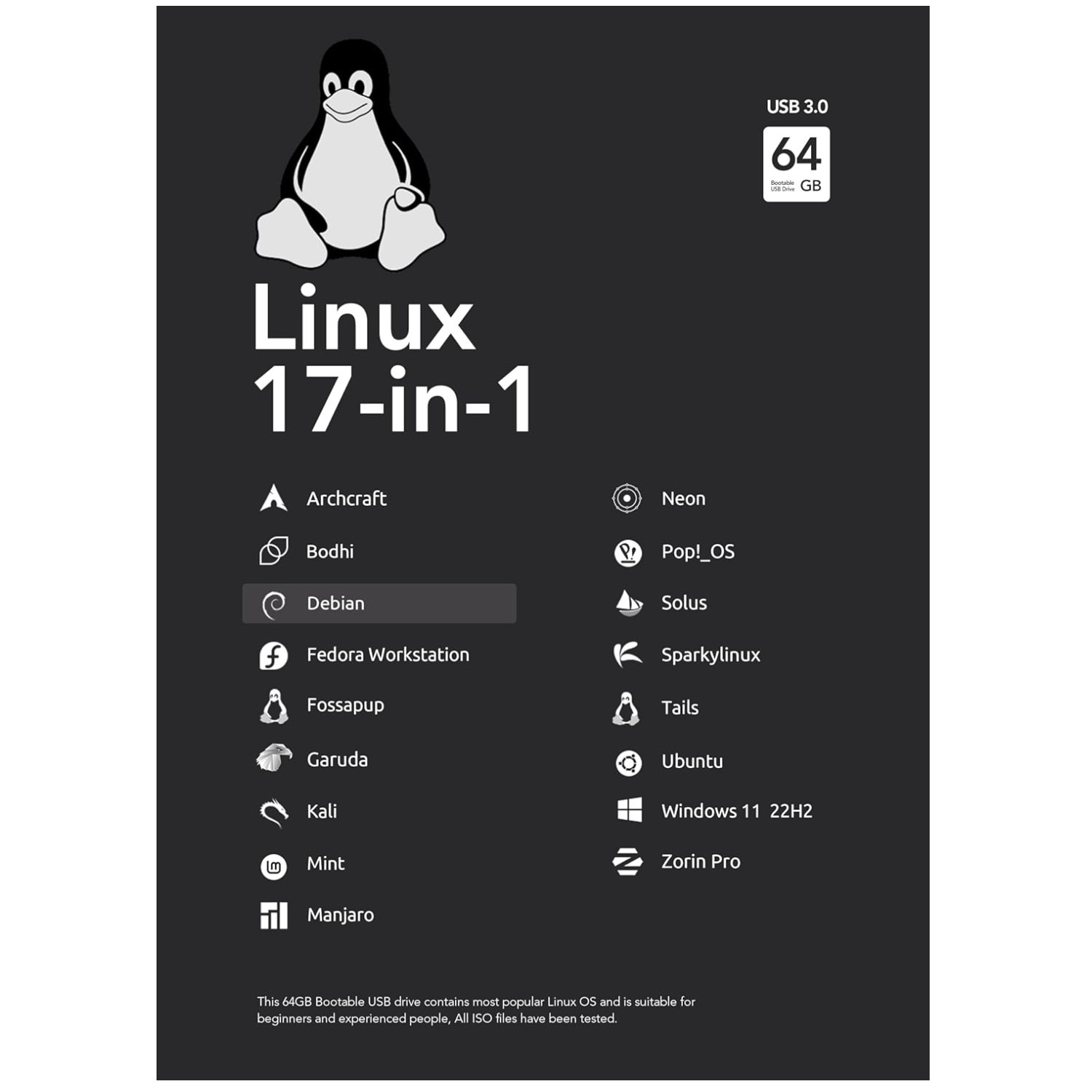 Portable Linux Windows USB - Manjaro 25.06 & Pop_OS 22.04