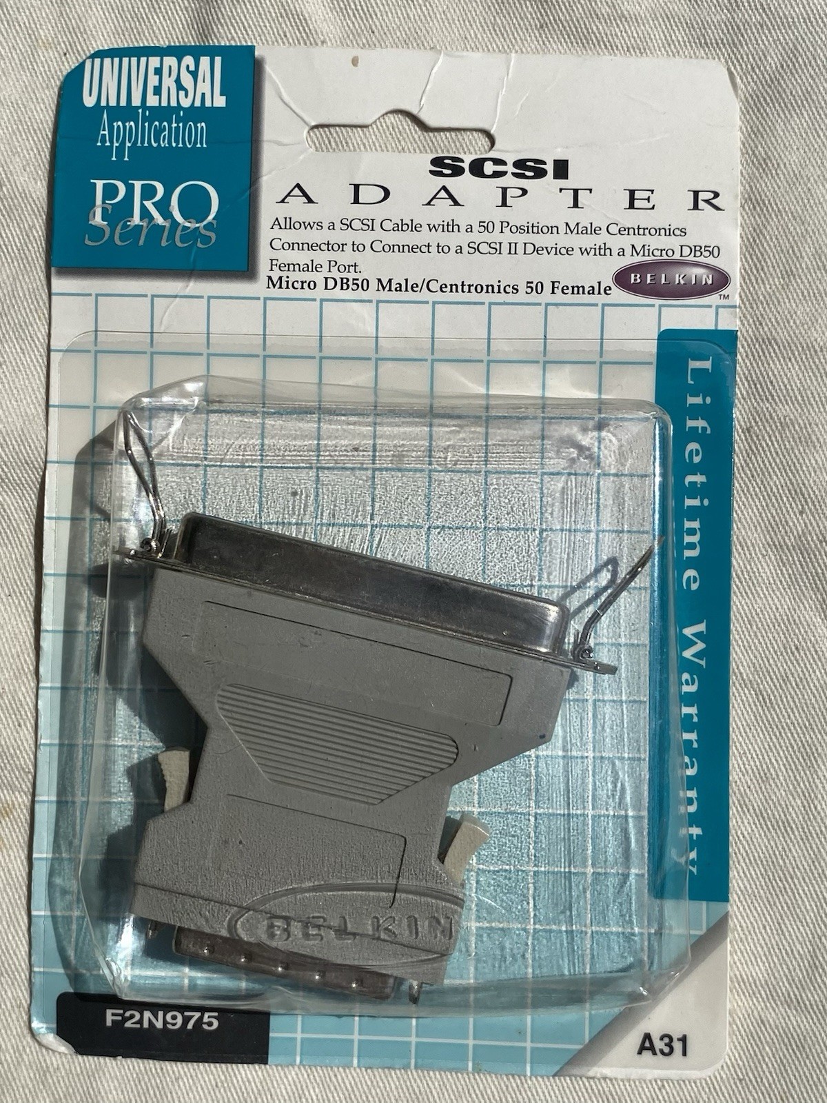 Belkin Pro Series SCSI Adapter Micro DB50 Male to Centronics 50 F2N975 Sealed
