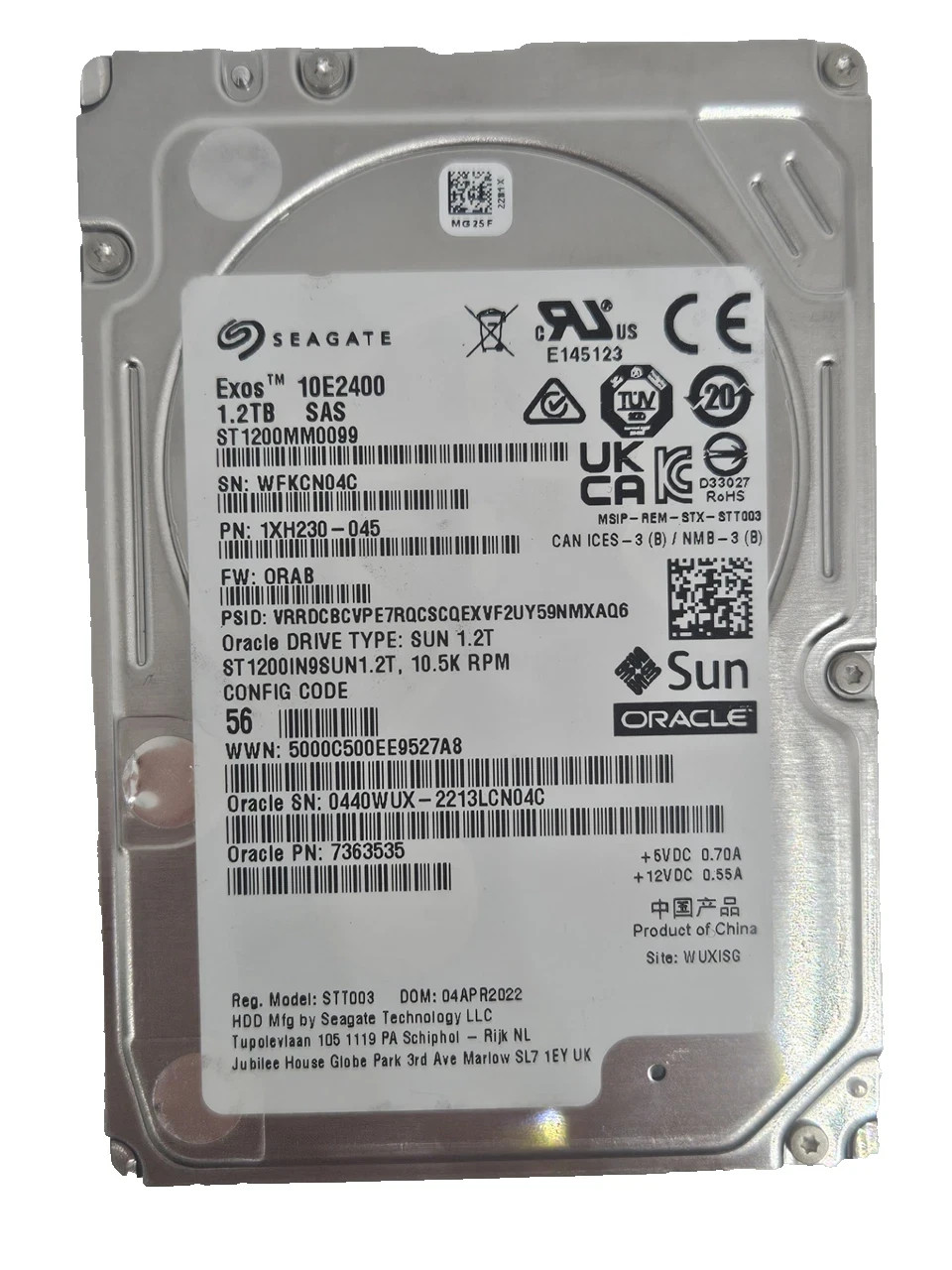 Seagate ST1200MM0099 1.2TB 10K RPM 2.5" 12Gb/s SAS HDD HARD DRIVE