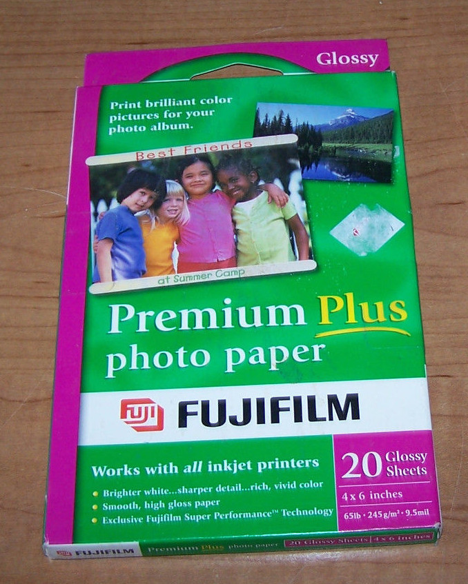FUJIFILM PREMIUM PLUS PHOTO PAPER - 20 sheets - Glossy - 4" x 6"