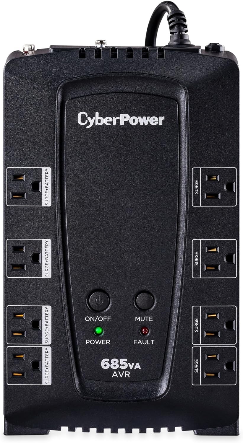 CyberPower CP685AVR-G-R AVR UPS, 685VA/390W, 8 Outlets - Certified Refurbished