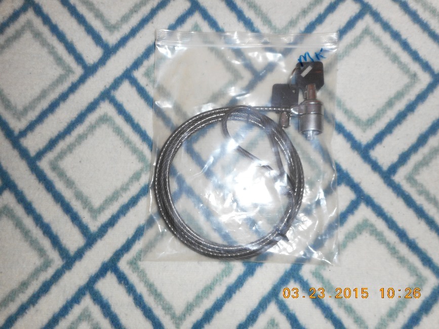 PC GUARDIAN LAPTOP SECURITY TWO KEY BLACK CABLE LOCK #MK-803