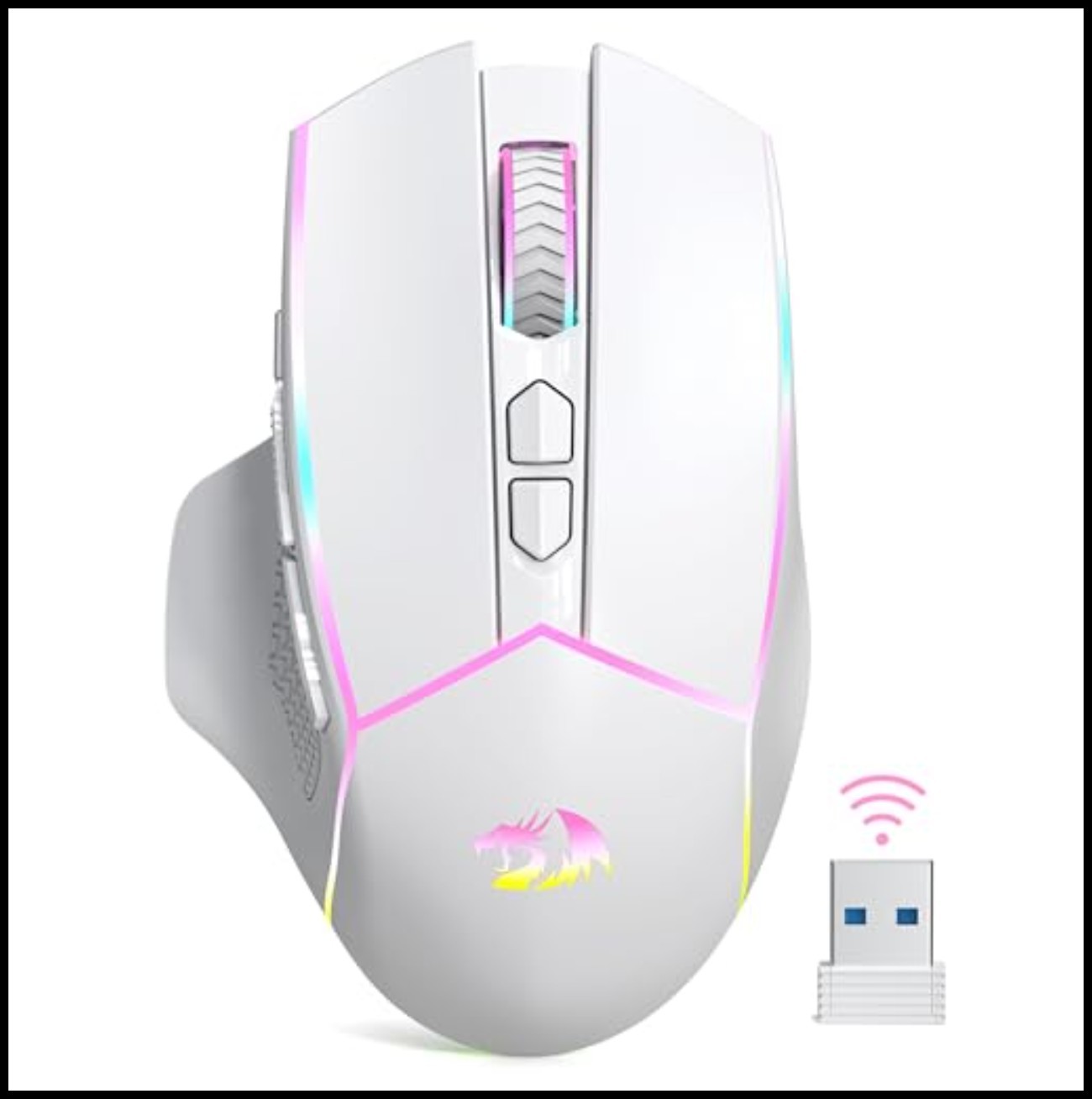Wireless Gaming Mouse Tri-Mode 2.4G Bluetooth USB-C 24000 DPI RGB Ergonomic