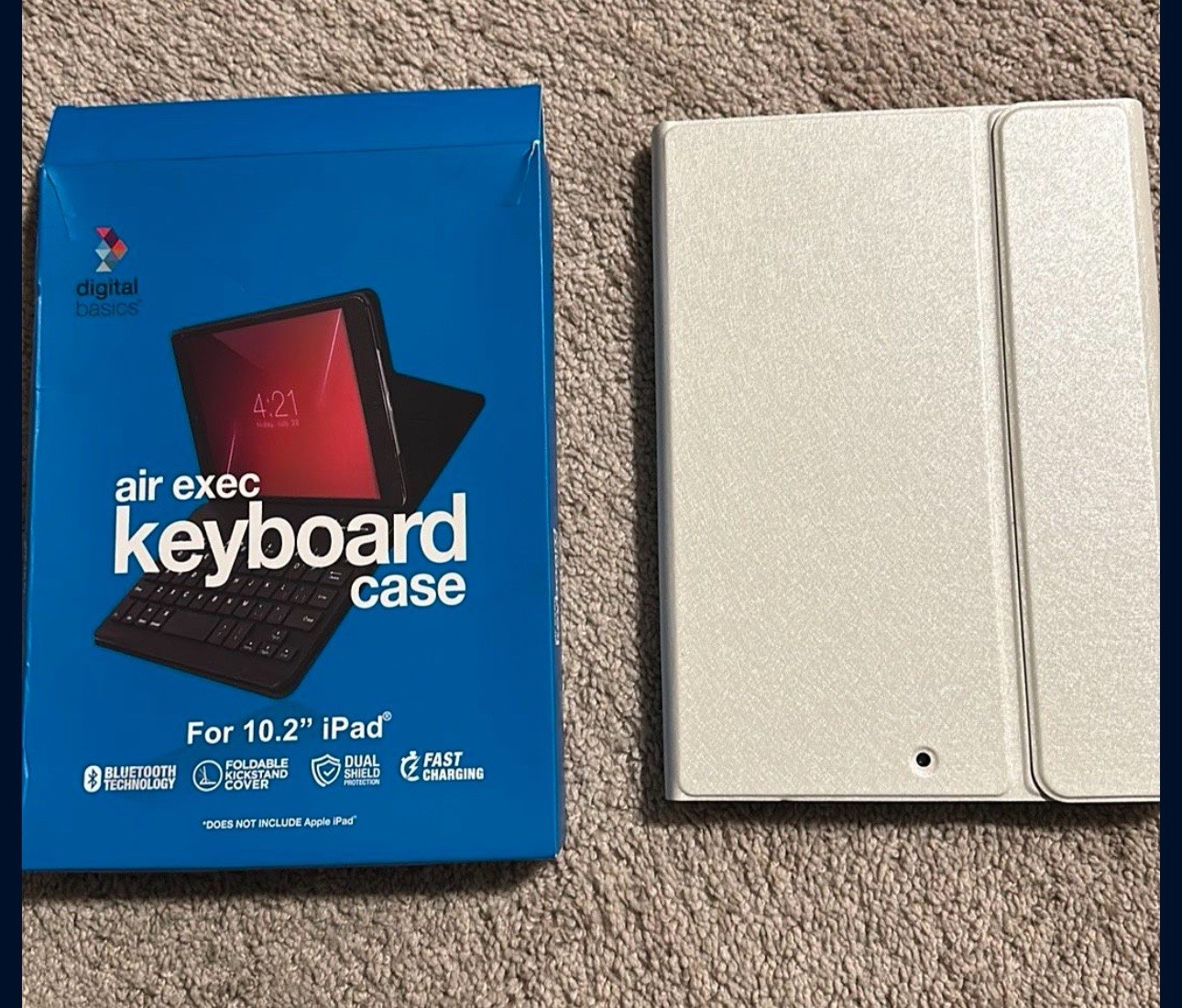 NEW Digital Basics Air Exec Bluetooth Keyboard & Case for 10.2 iPad Tofu White