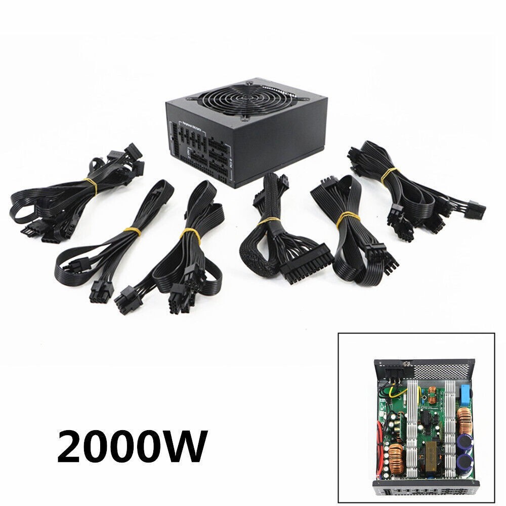 2000W Full Modular ATX   Mining Power Supply Support Display Cards