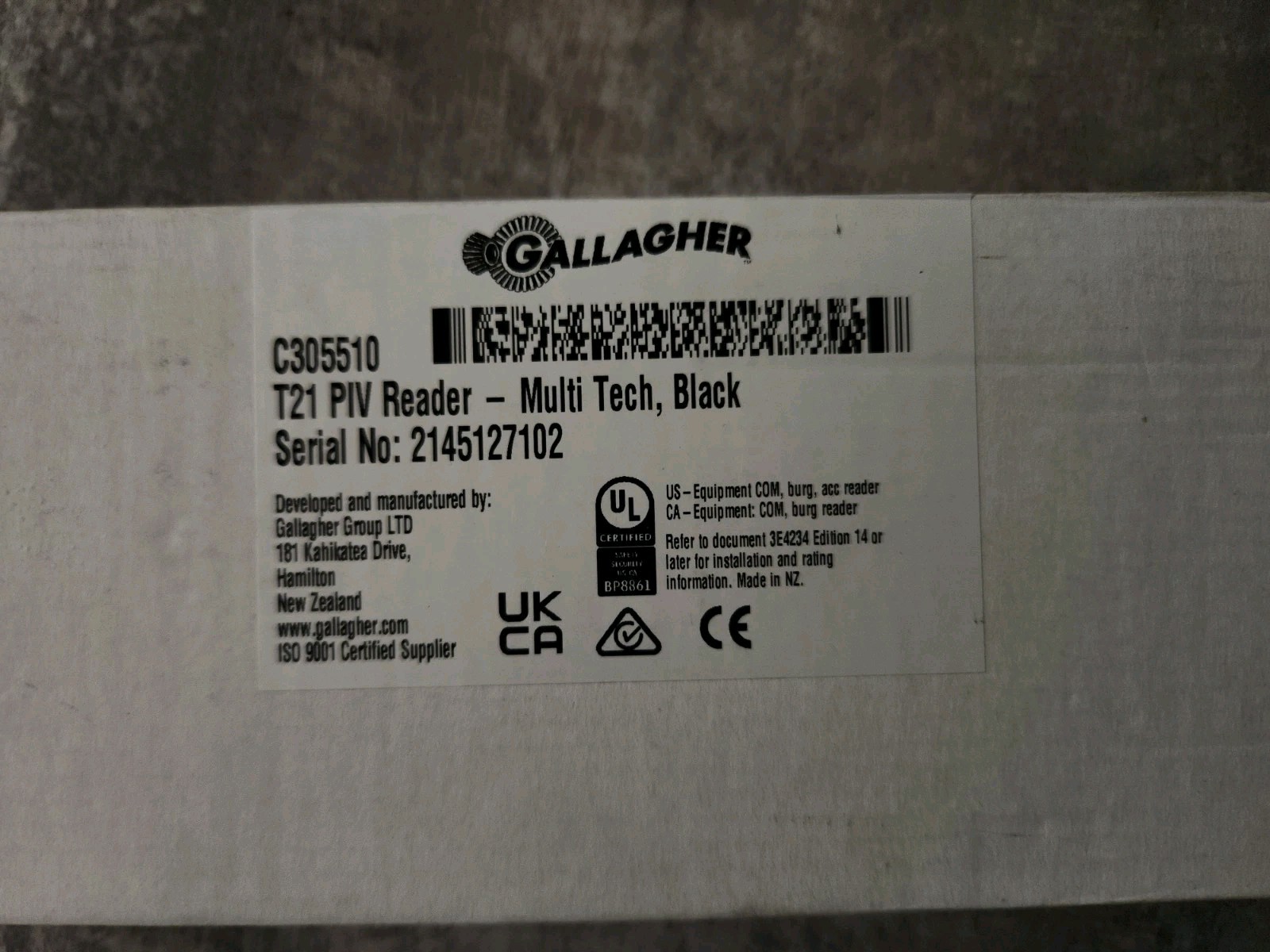 Gallagher T21 PIV High Security Reader Brand New