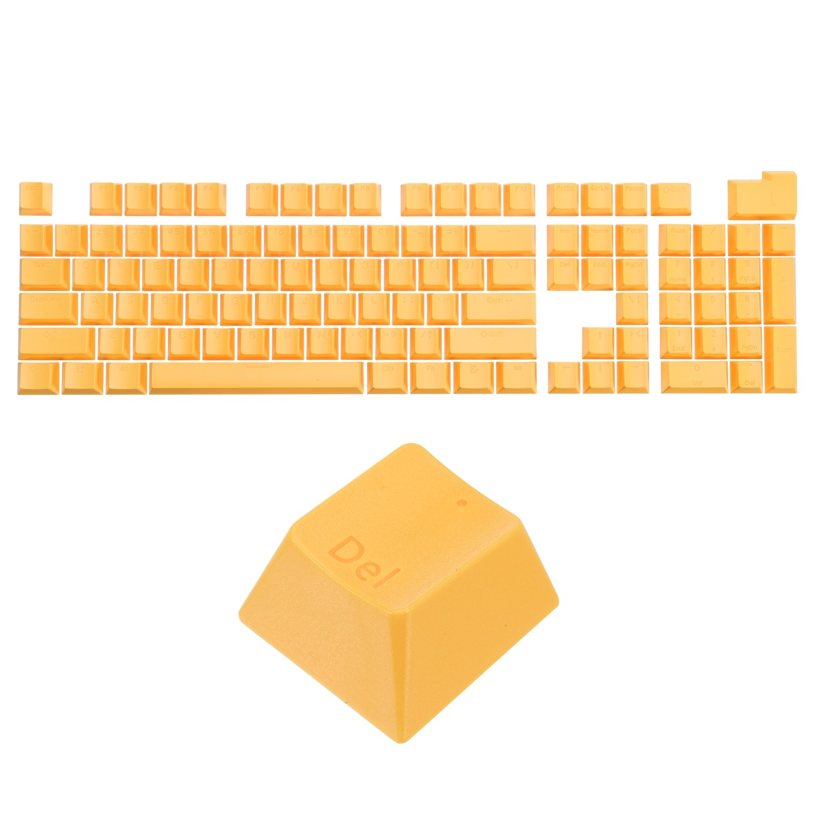 108 Keys Pudding Keycaps Set ABS for Mechanical Keyboard Layout, Yellow