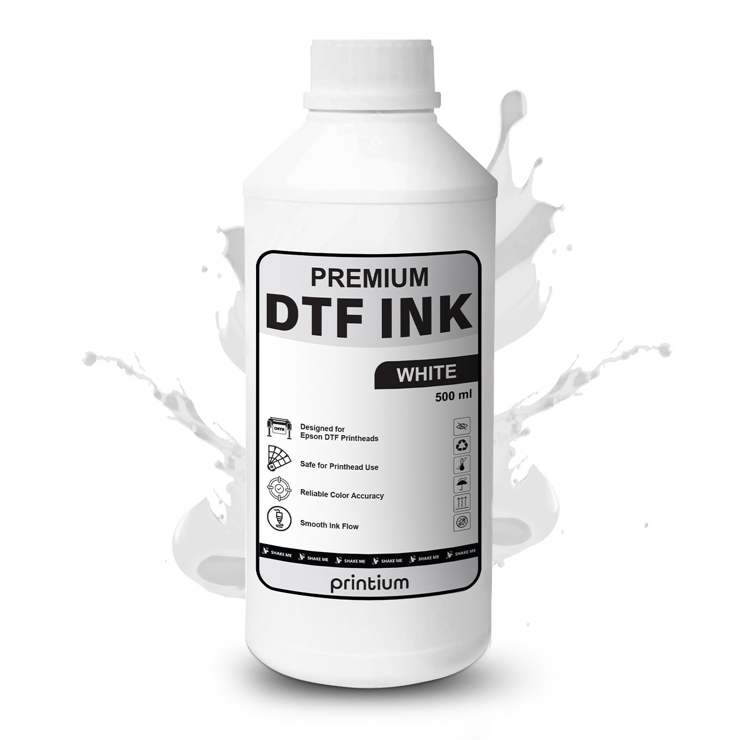 DTF Ink White 16.9 fl oz (500 ml) Refill – High Opacity, Clog-Free Formula
