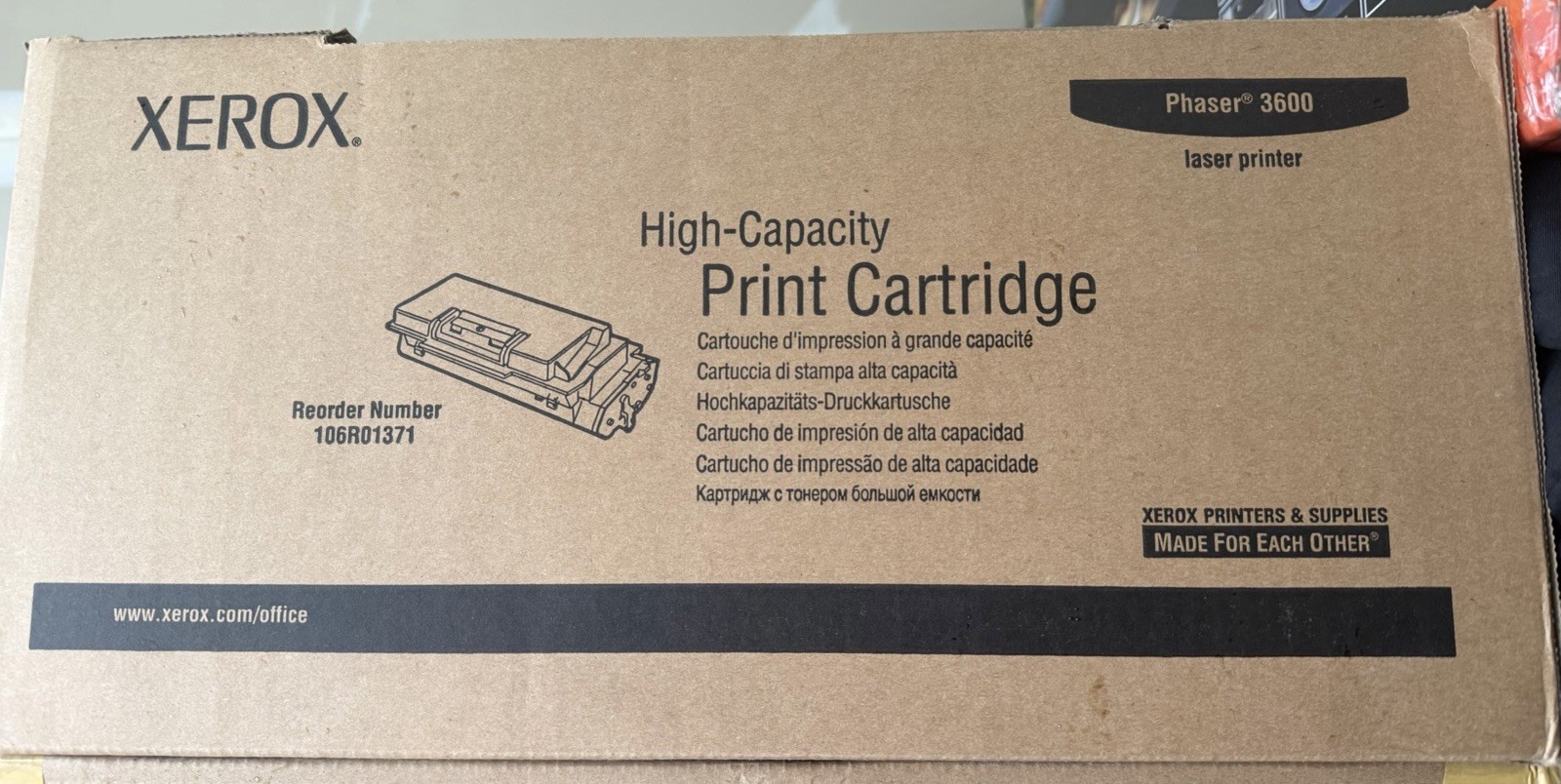 Xerox Phaser 3600 High Capacity Black Toner Print Cartridge - New Sealed