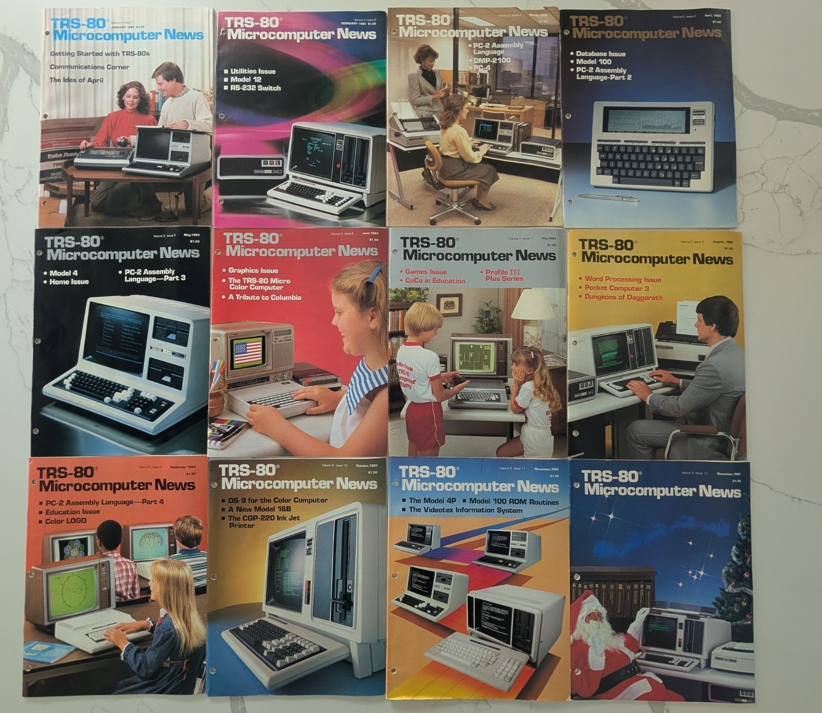 TRS-80 Microcomputer News 1983 Complete Year Lot 12 Issues Vol 5 Radio Shack