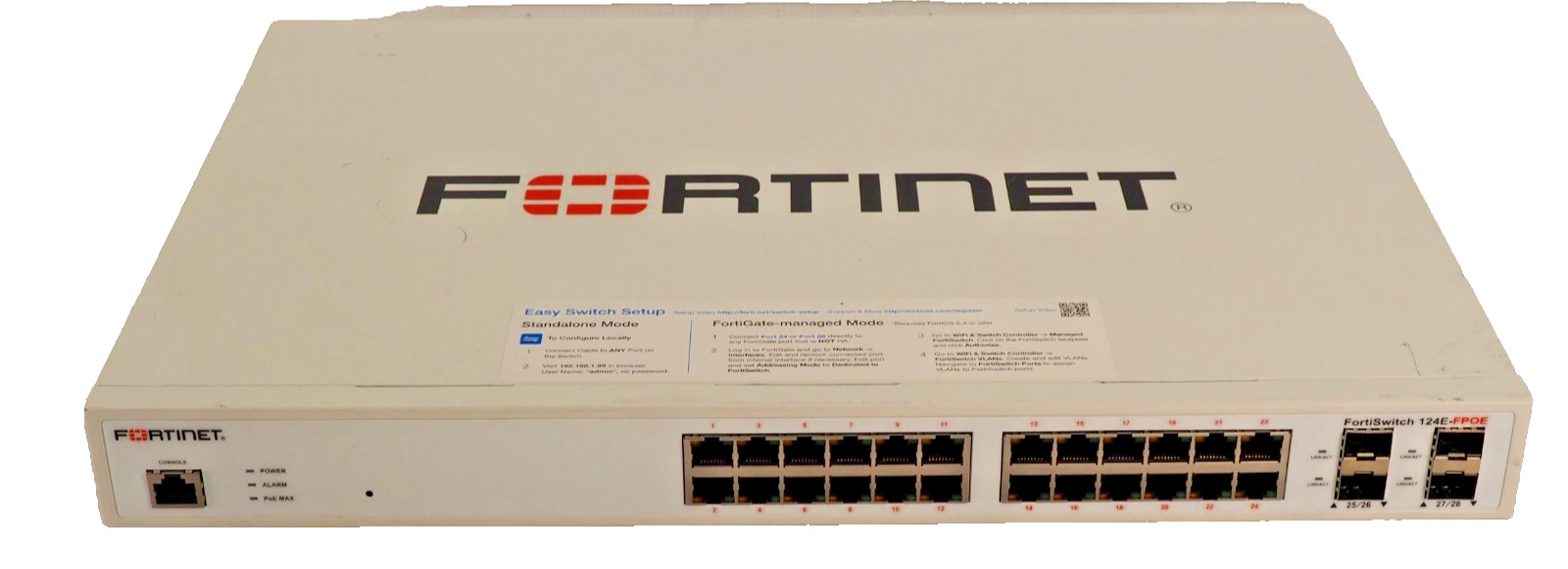 Fortinet FortiSwitch 124E-FPOE 24-Port PoE Network Switch FS-124E-FPOE