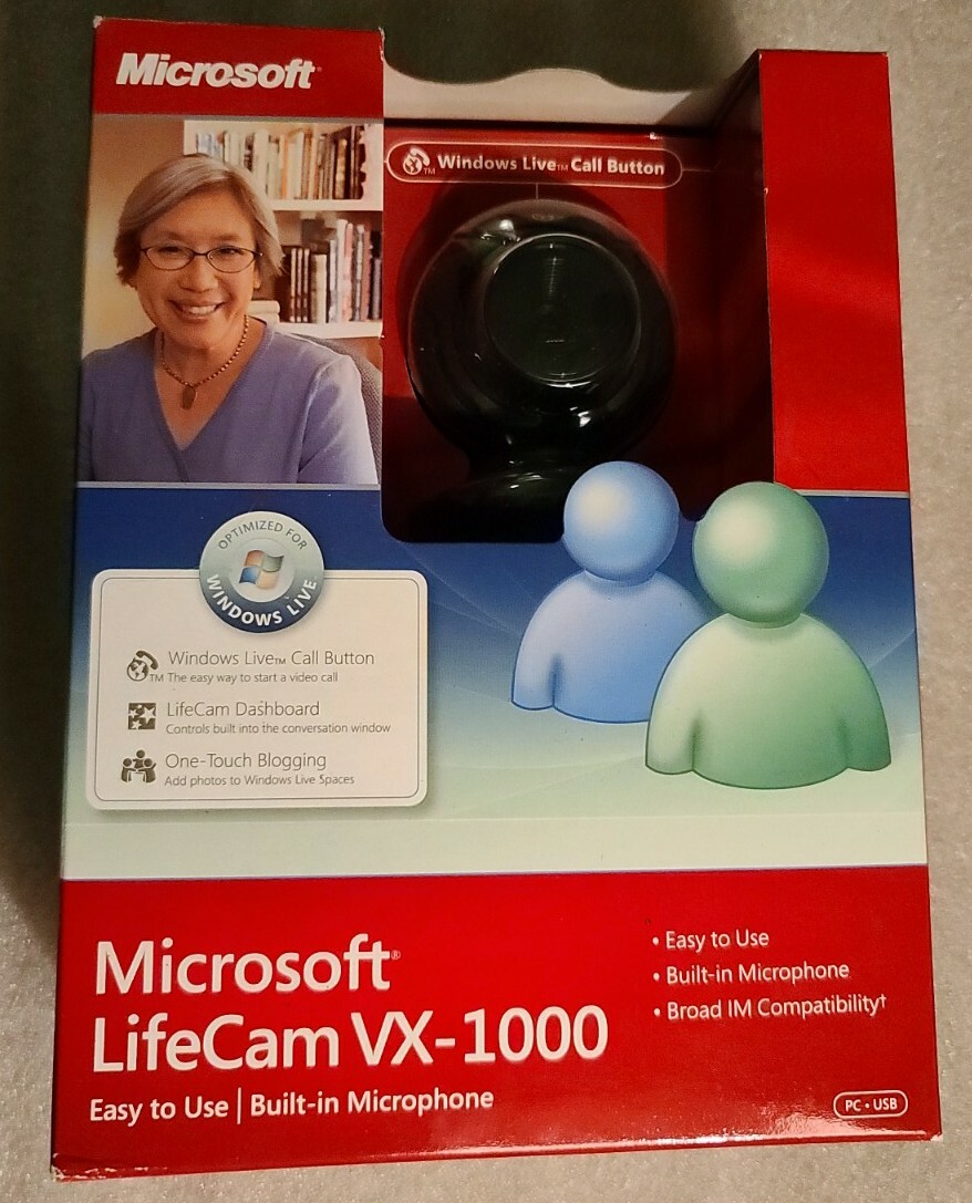 BRAND NEW MICROSOFT LIFECAM VX-1000  WITH BUILT IN MICROPHONE FACTORY SEALED