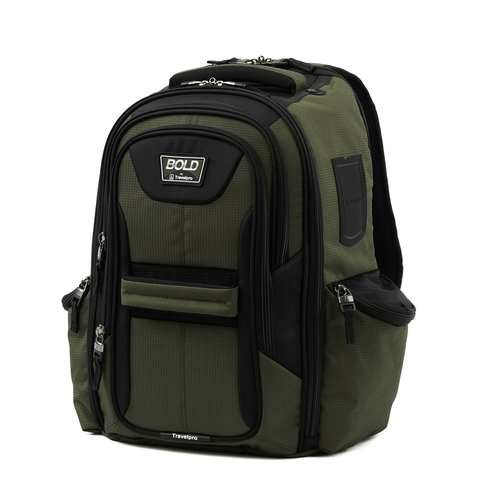 Olive Black Travel Backpack Water Repellent Padded Laptop Sleeve 15.6 Inch