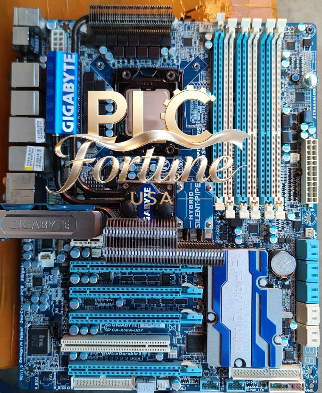 Used Gigabyte GA-X58A-UD7 Rev2.0 Intel X58 LGA 1366 DDR3 ATX Motherboard