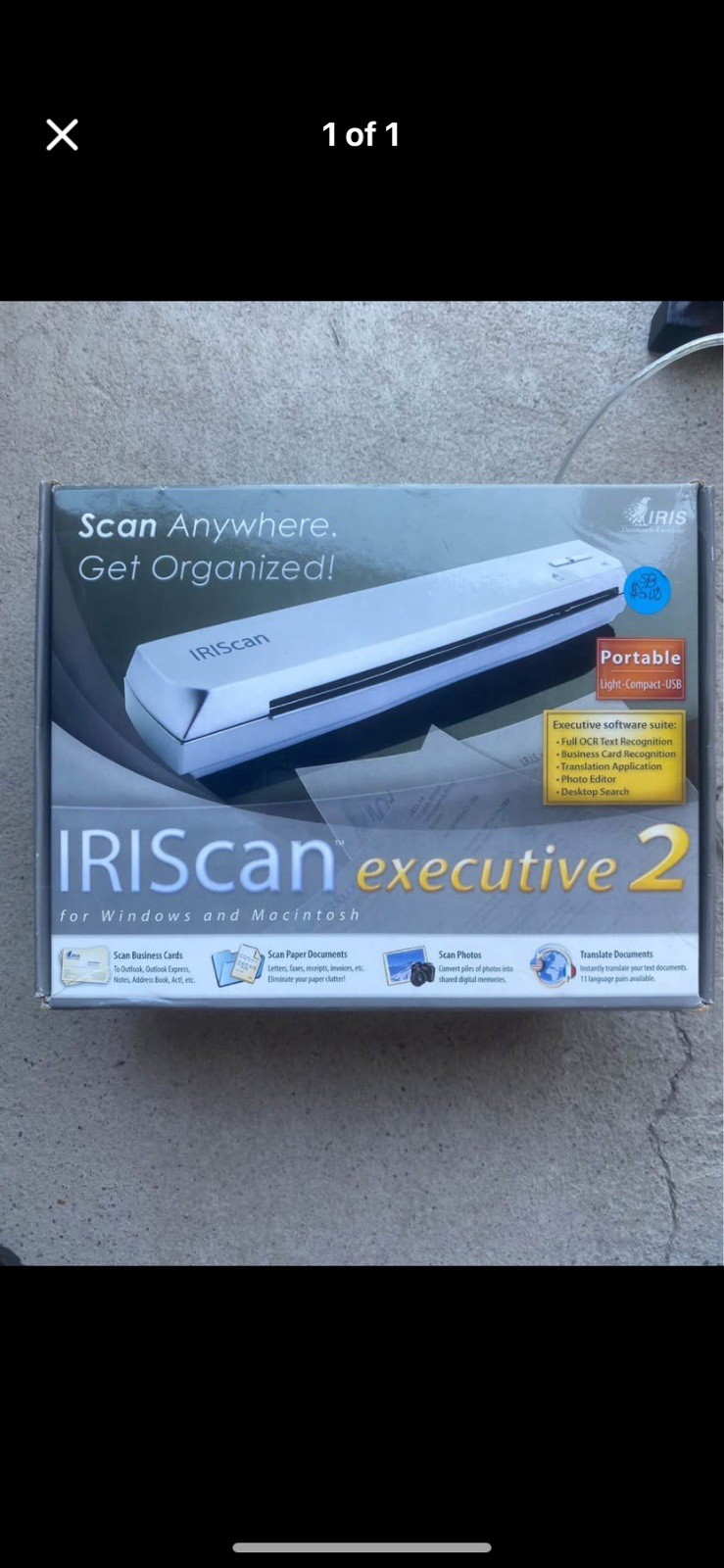 IRIScan Executive 2 Portable Scanner PC & Mac New In Sealed Box Vintage PC MAC