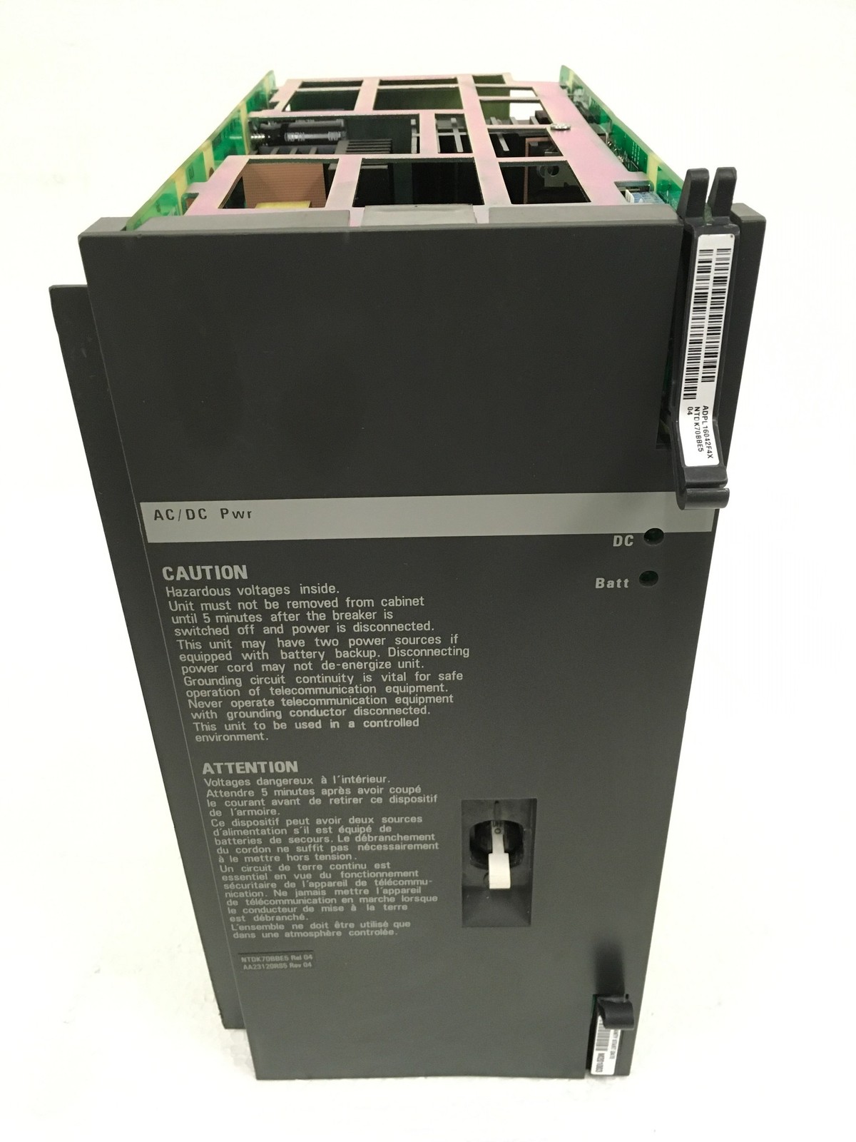 Nortel Networks NTDK70BBE5 AC/DC Telecom Power Supply AA23120RS5 