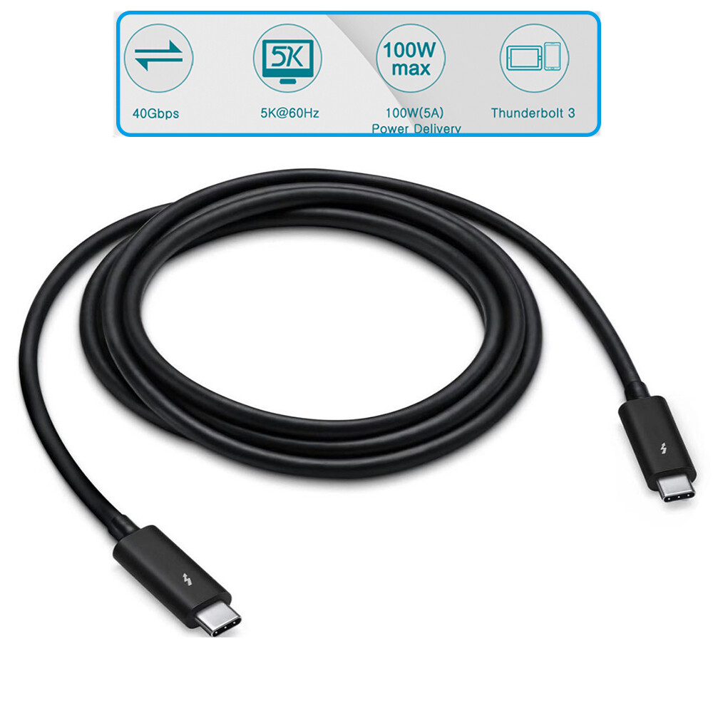 Active Thunderbolt 3 Cable 2M 6ft 40Gbps 5K 100W PD Charging for Apple Macbook