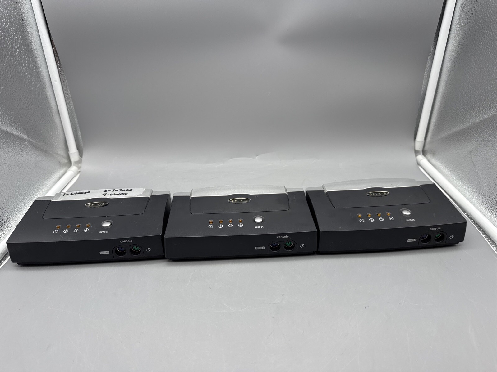 Lot Of 3 Belkin OmniView E Series (F1DB104P) 4-Ports External KVM switch