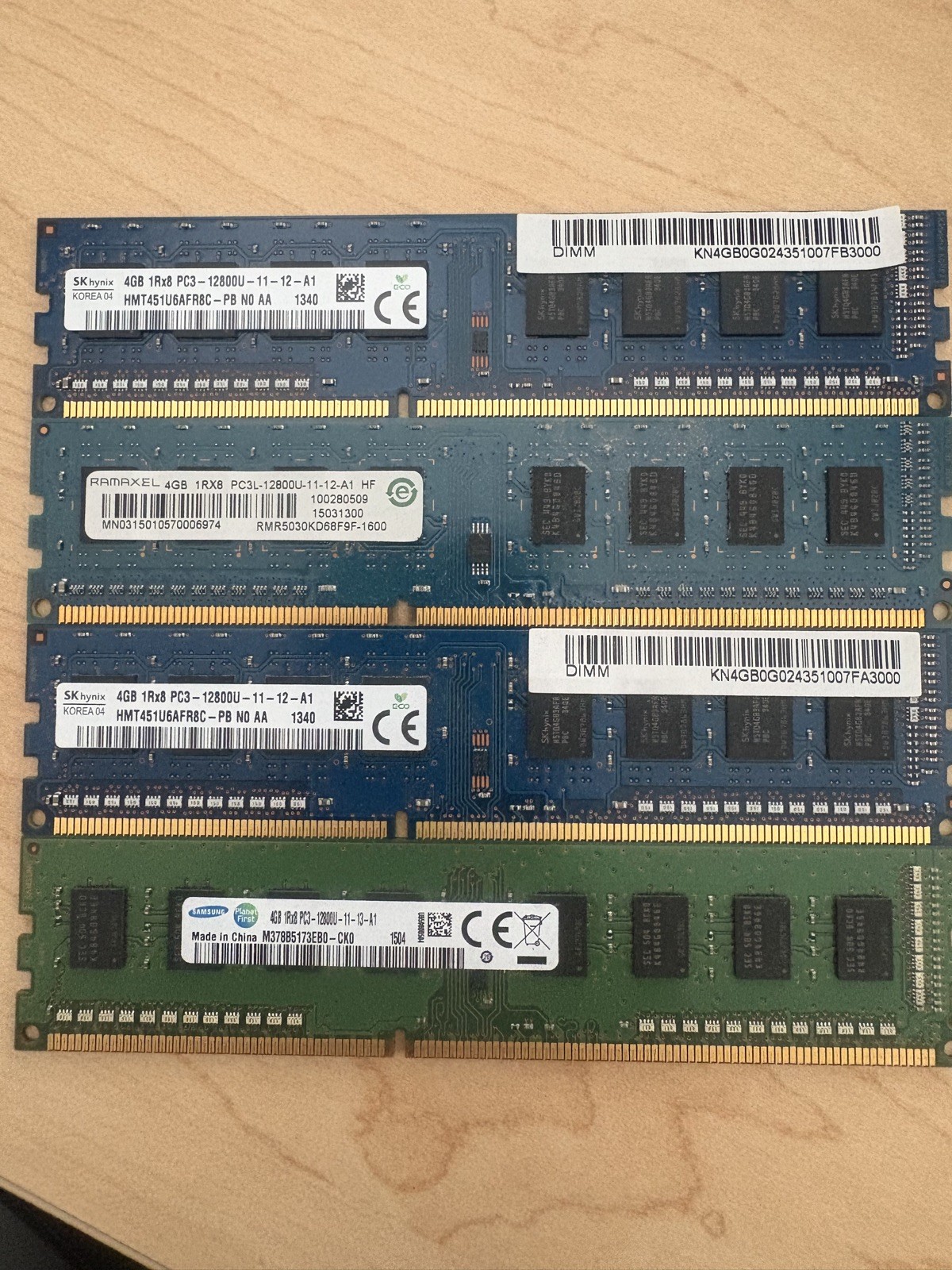16GB 4X4GB 12800U DIMM Desktop Memory RAM