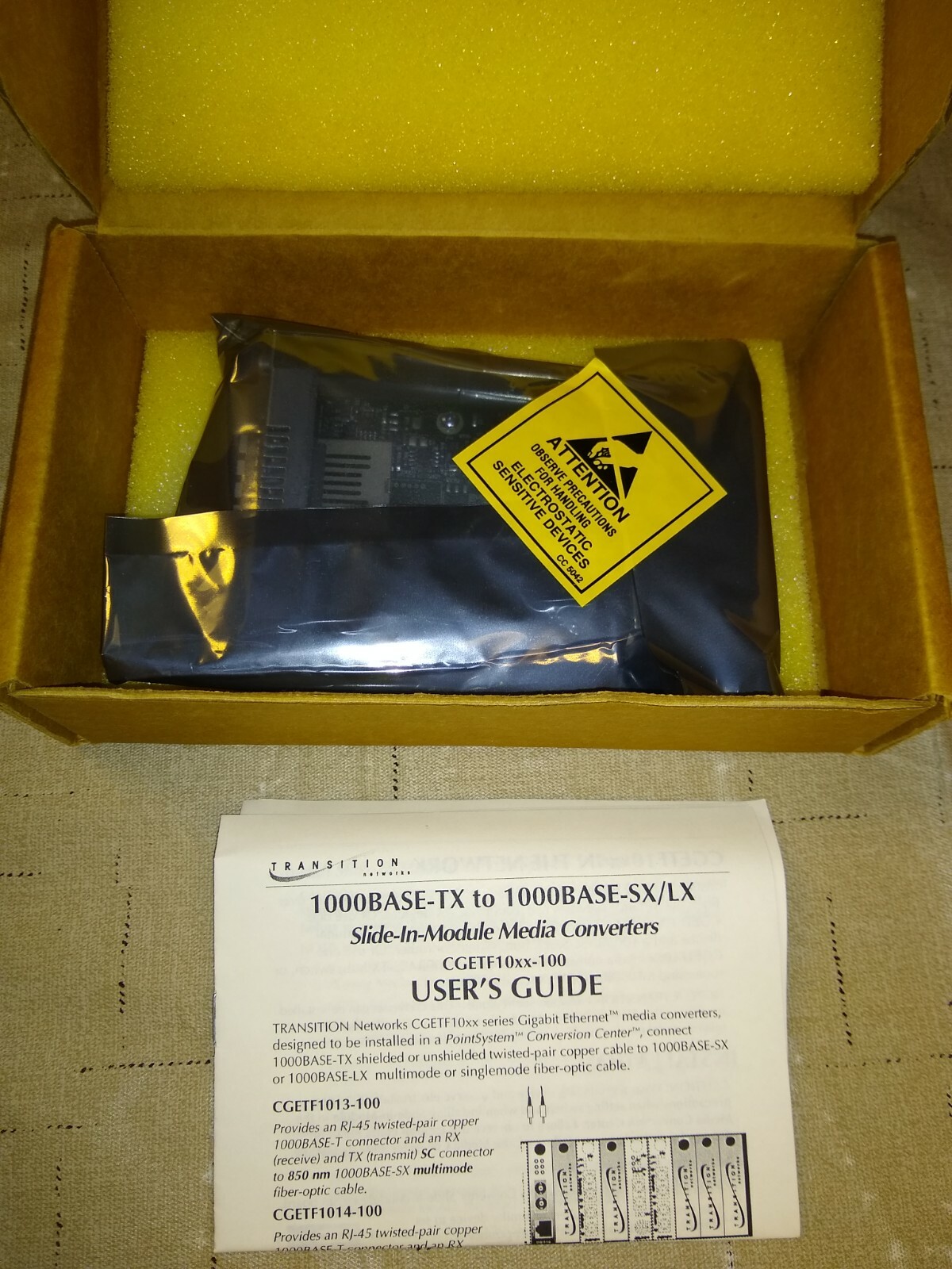 Transition Networks CGETF1014-100 Gigabit Ethernet Media Converter - BRAND NEW