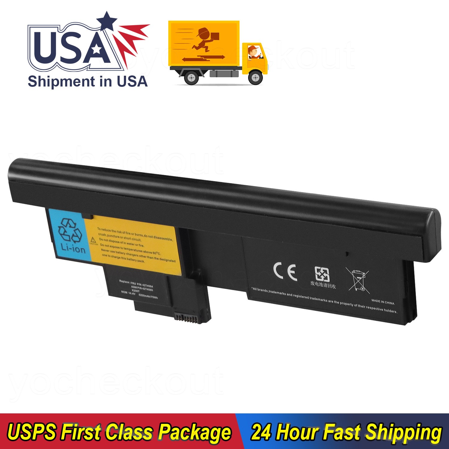 X200T Battery For ThinkPad ASM 42T4537, ASM 42T4539, ASM 42T4541, ASM 42T4543