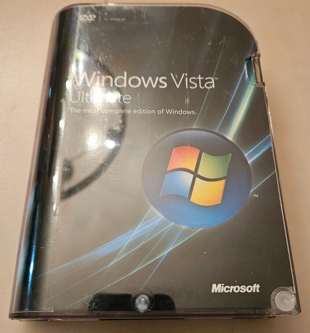 Microsoft Windows Vista Ultimate Full 32/64 Bit w/Key Retail GENUINE-Pre-Owned