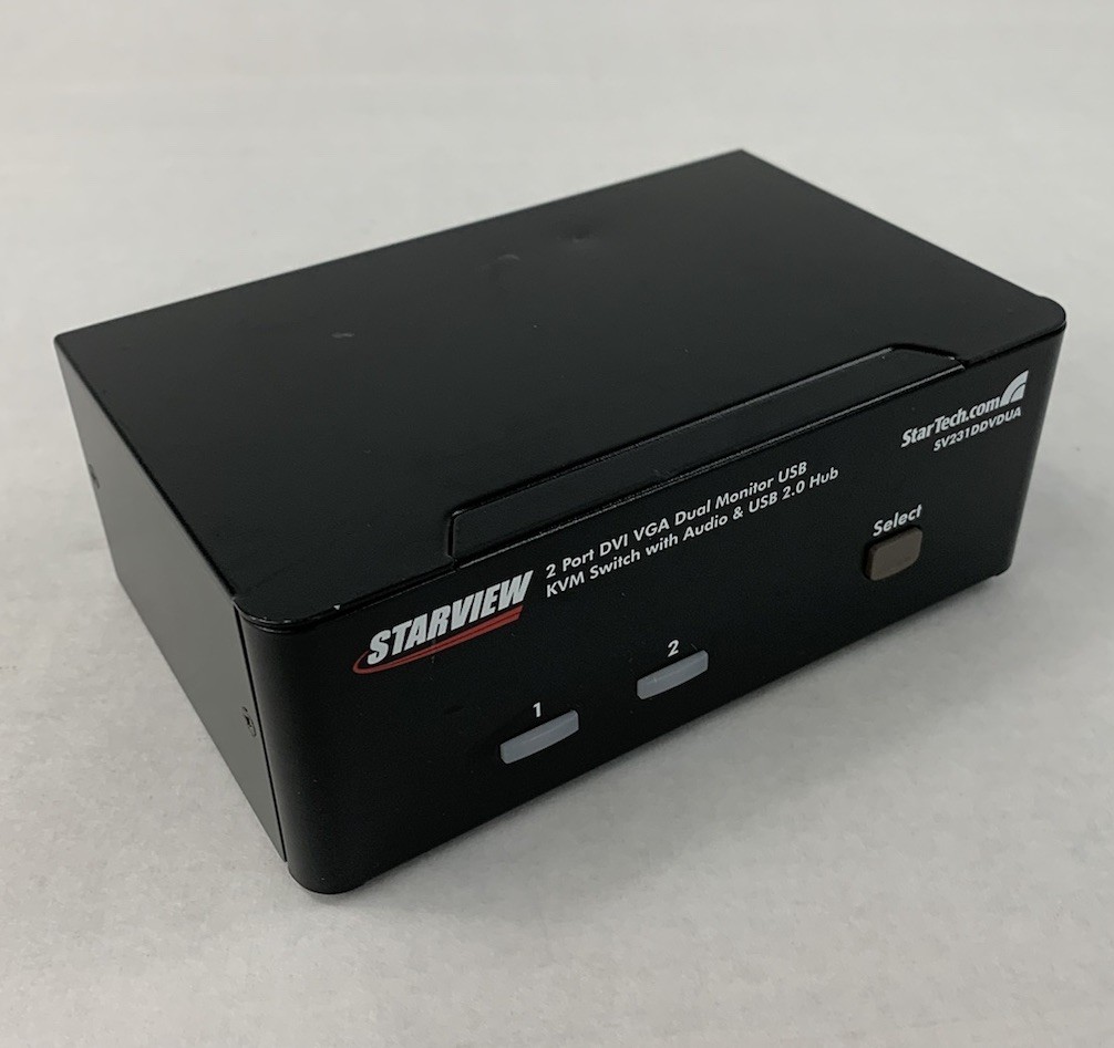 Startech Starview C4E1E7ZG37F 2 Port DVI VGA Dual Monitor USB KVM Switch
