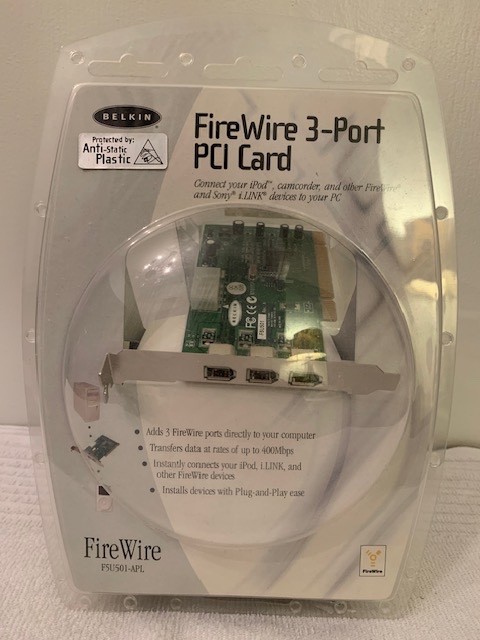 New Belkin FireWire 3-Port PCI Card F5U501-APL