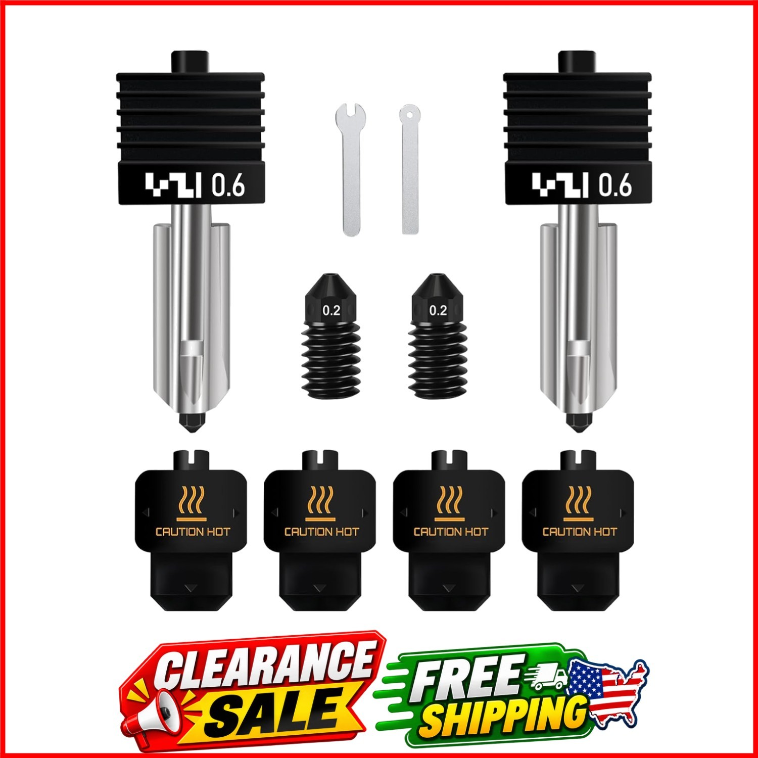 2PCS 0.6mm Hotend for Bambu Lab X2D/P2S/H2S/H2D/H2D Laster/H2D AMS Combo/A1/A1 M